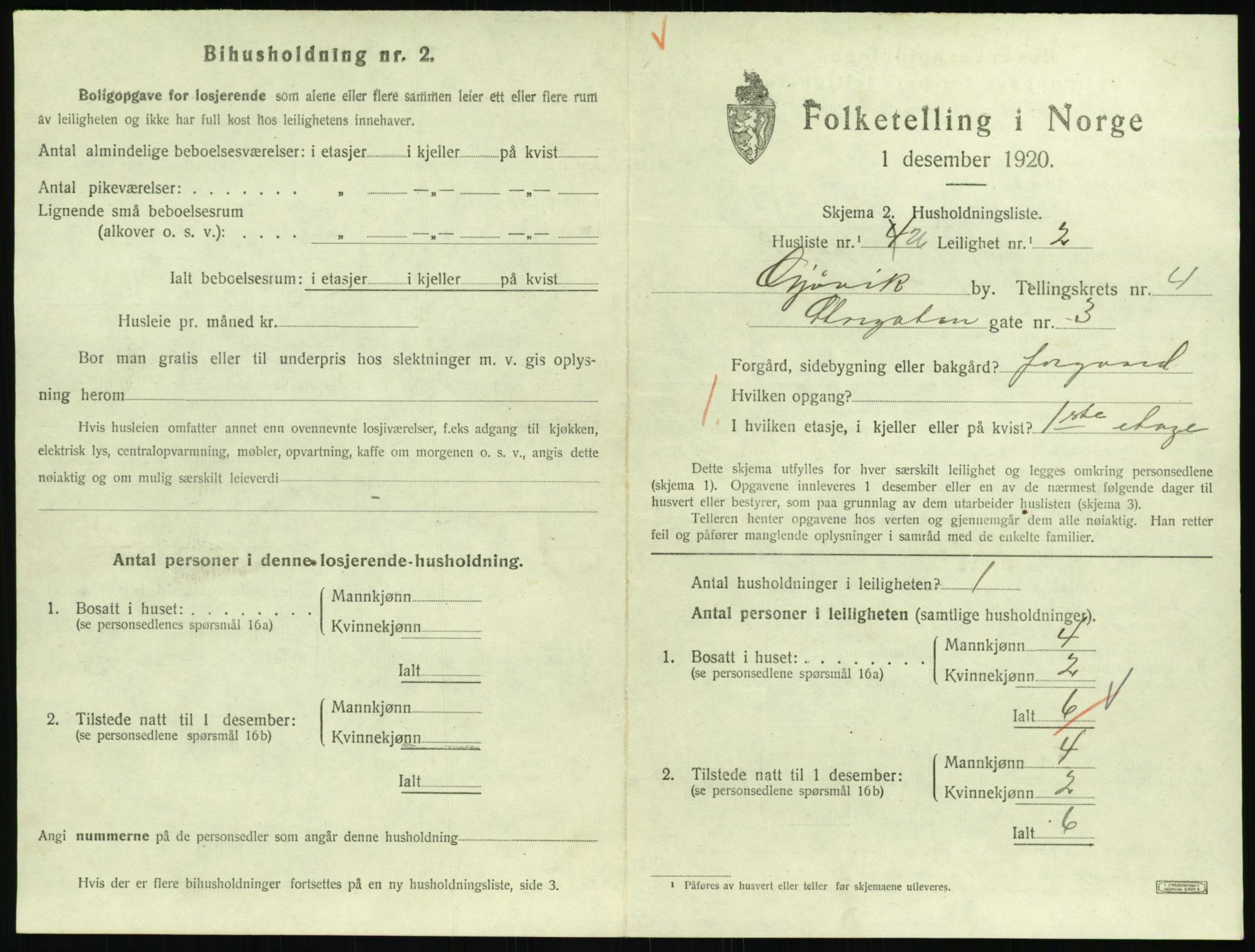 SAH, 1920 census for Gjøvik, 1920, p. 1986