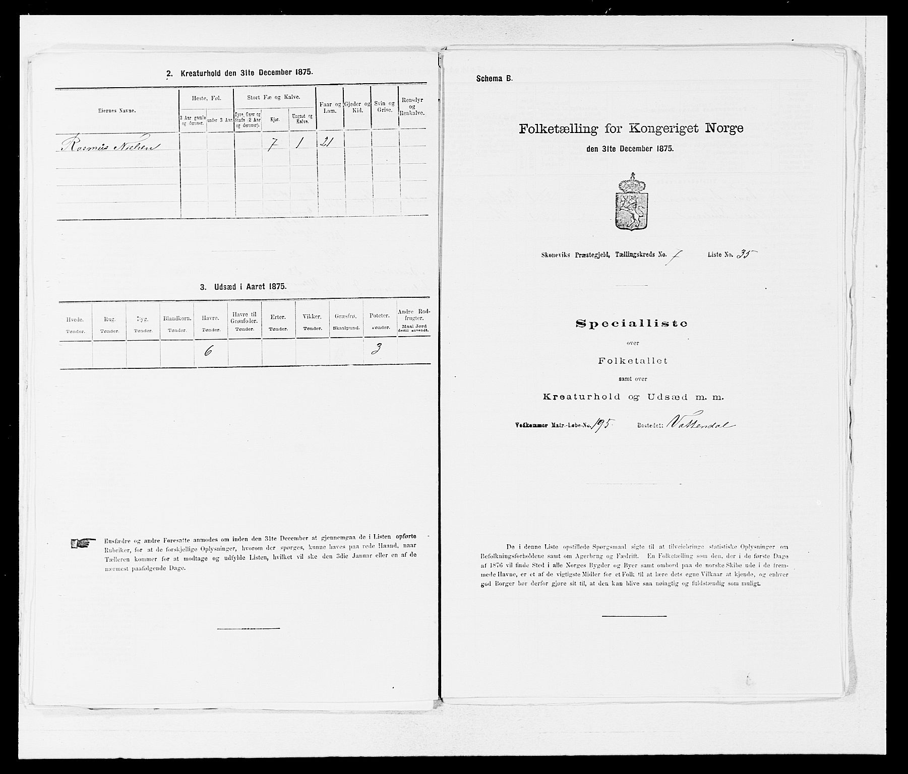 SAB, 1875 census for 1212P Skånevik, 1875, p. 848