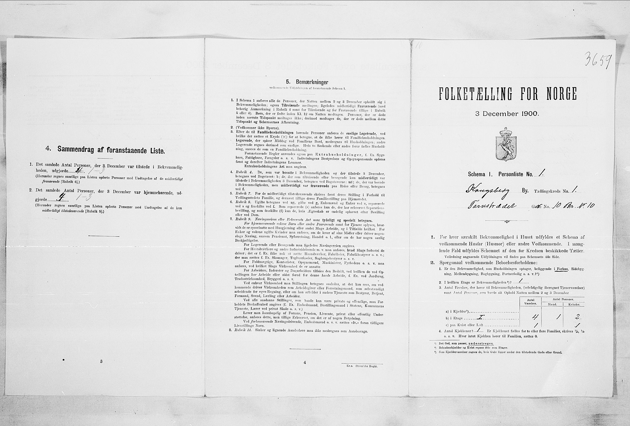 RA, 1900 census for Kongsberg, 1900, p. 76