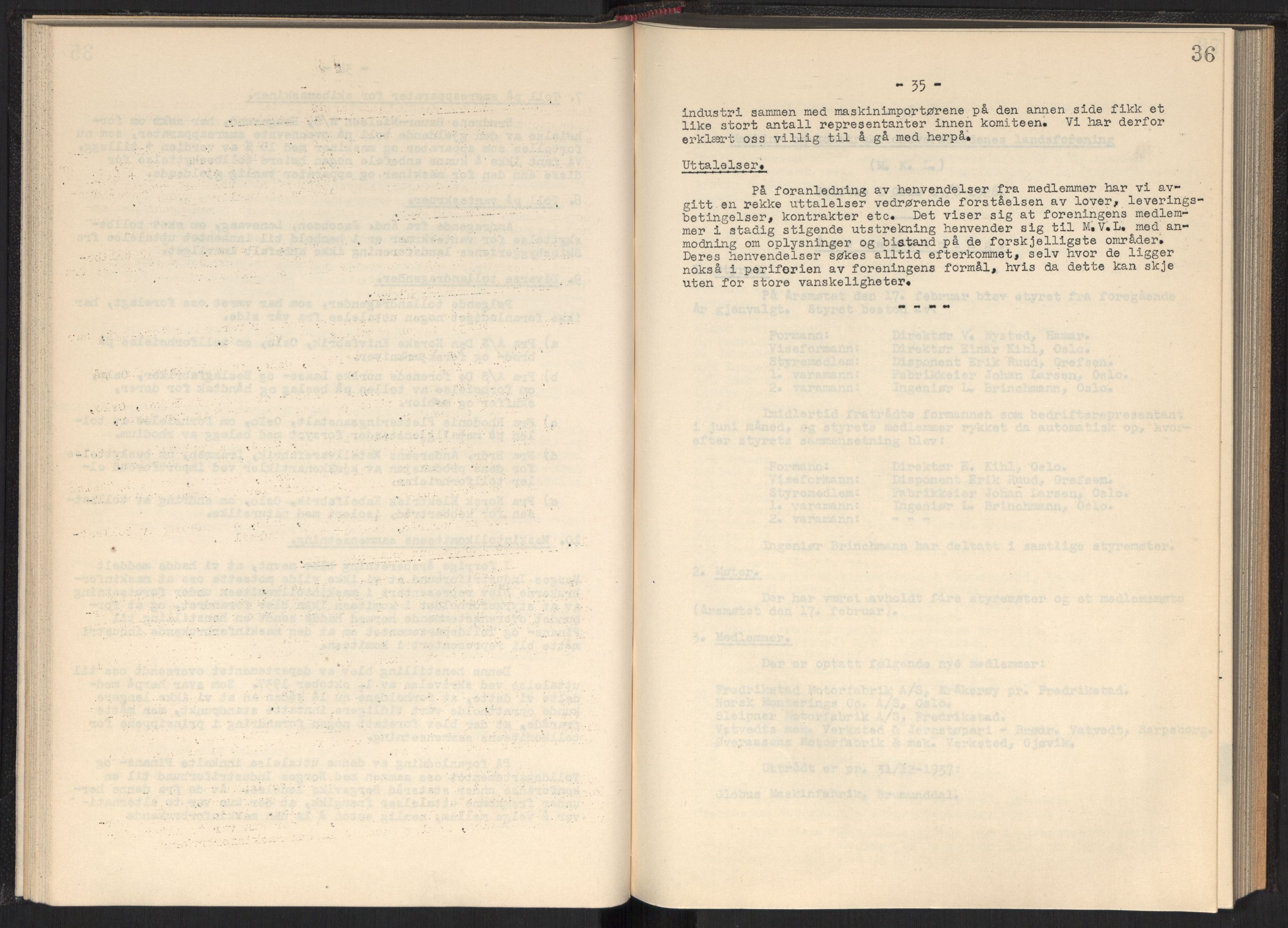 Teknologibedriftenes Landsforening TBL, RA/PA-1700/A/Ad/L0006: Årsberetning med register, 1937-1943, p. 36