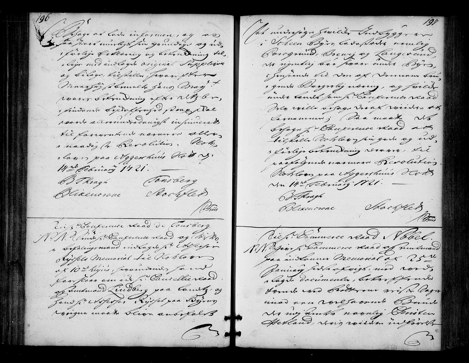Stattholderembetet 1572-1771, AV/RA-EA-2870/Bd/L0013: Ordreprotokoll, 1720-1722, p. 196-197