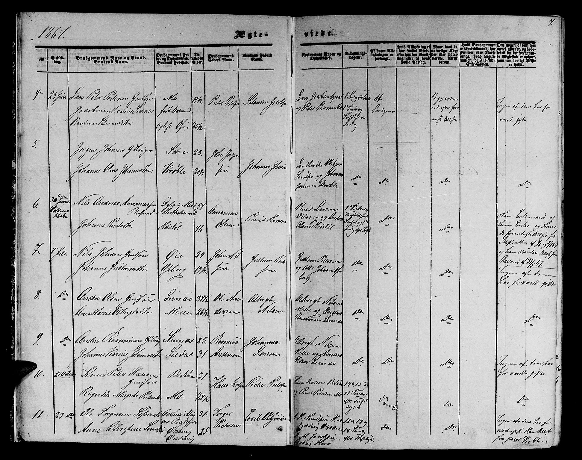 Ministerialprotokoller, klokkerbøker og fødselsregistre - Møre og Romsdal, AV/SAT-A-1454/513/L0188: Parish register (copy) no. 513C02, 1865-1882, p. 7