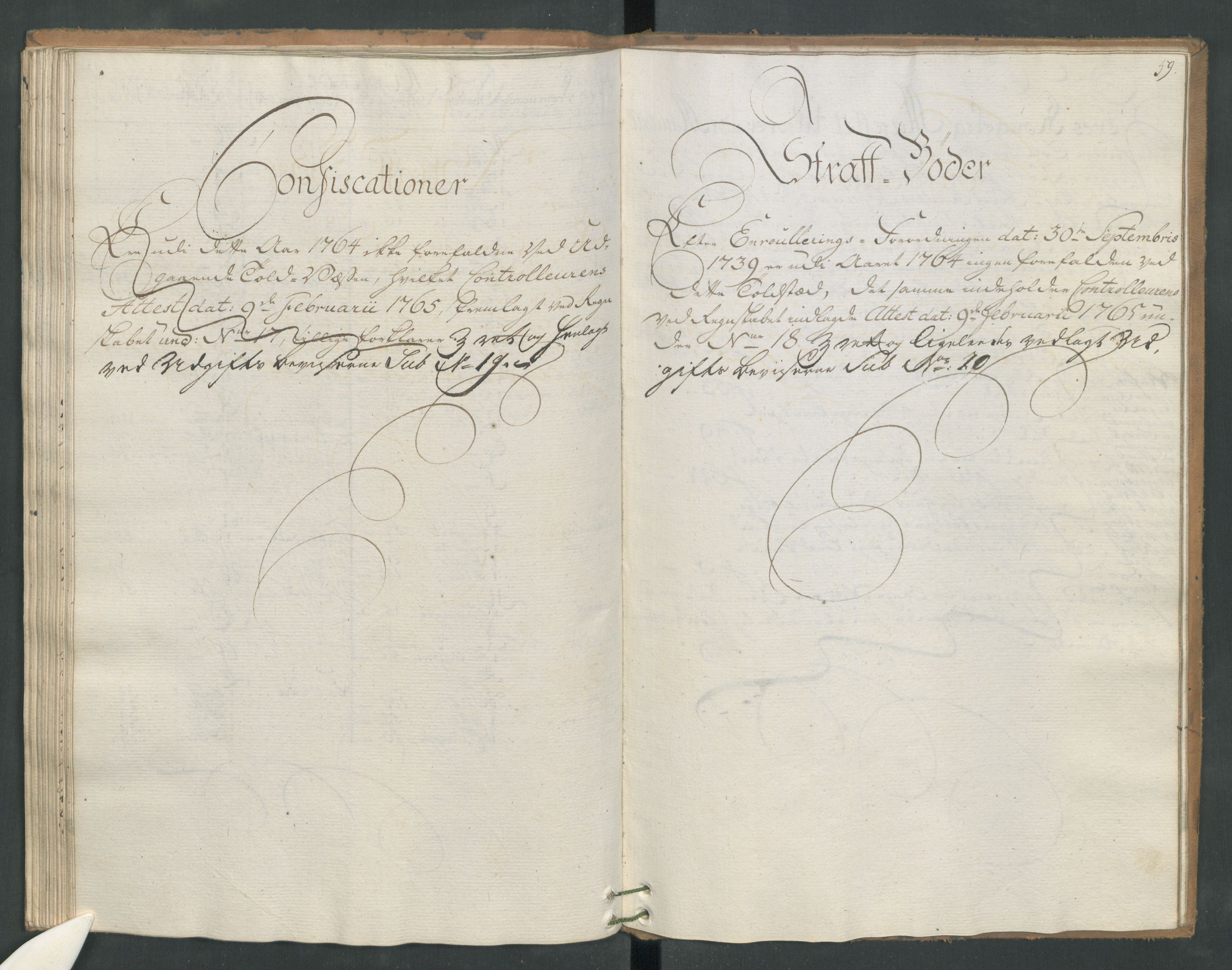 Generaltollkammeret, tollregnskaper, AV/RA-EA-5490/R17/L0025/0006: Tollregnskaper Mandal / Utgående hovedtollbok, 1764, p. 58b-59a