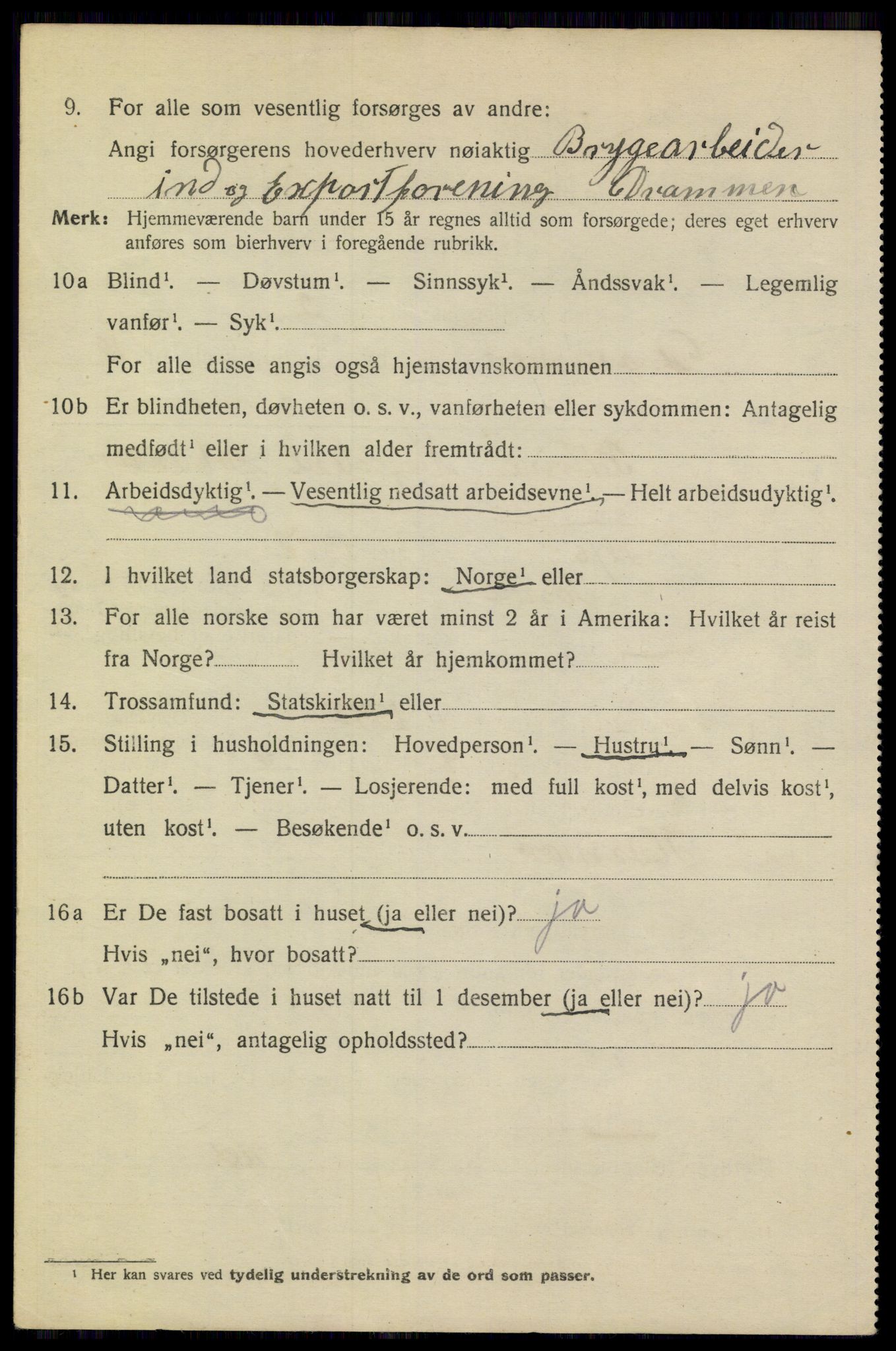 SAKO, 1920 census for Drammen, 1920, p. 62202