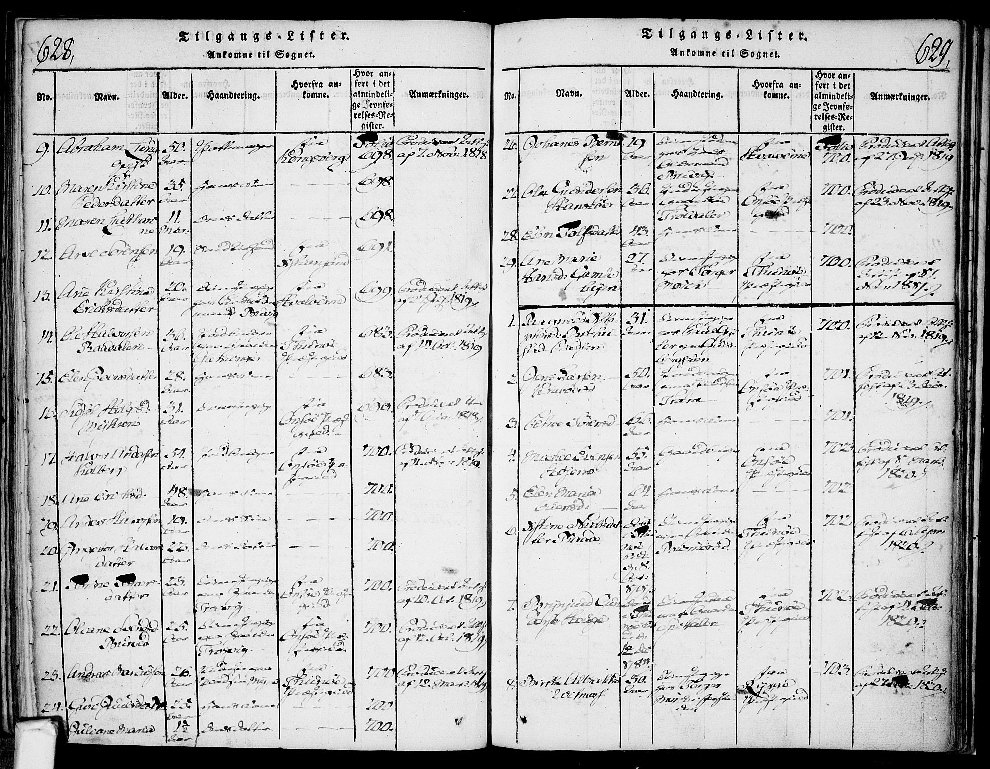 Glemmen prestekontor Kirkebøker, SAO/A-10908/F/Fa/L0004: Parish register (official) no. 4, 1816-1838, p. 628-629