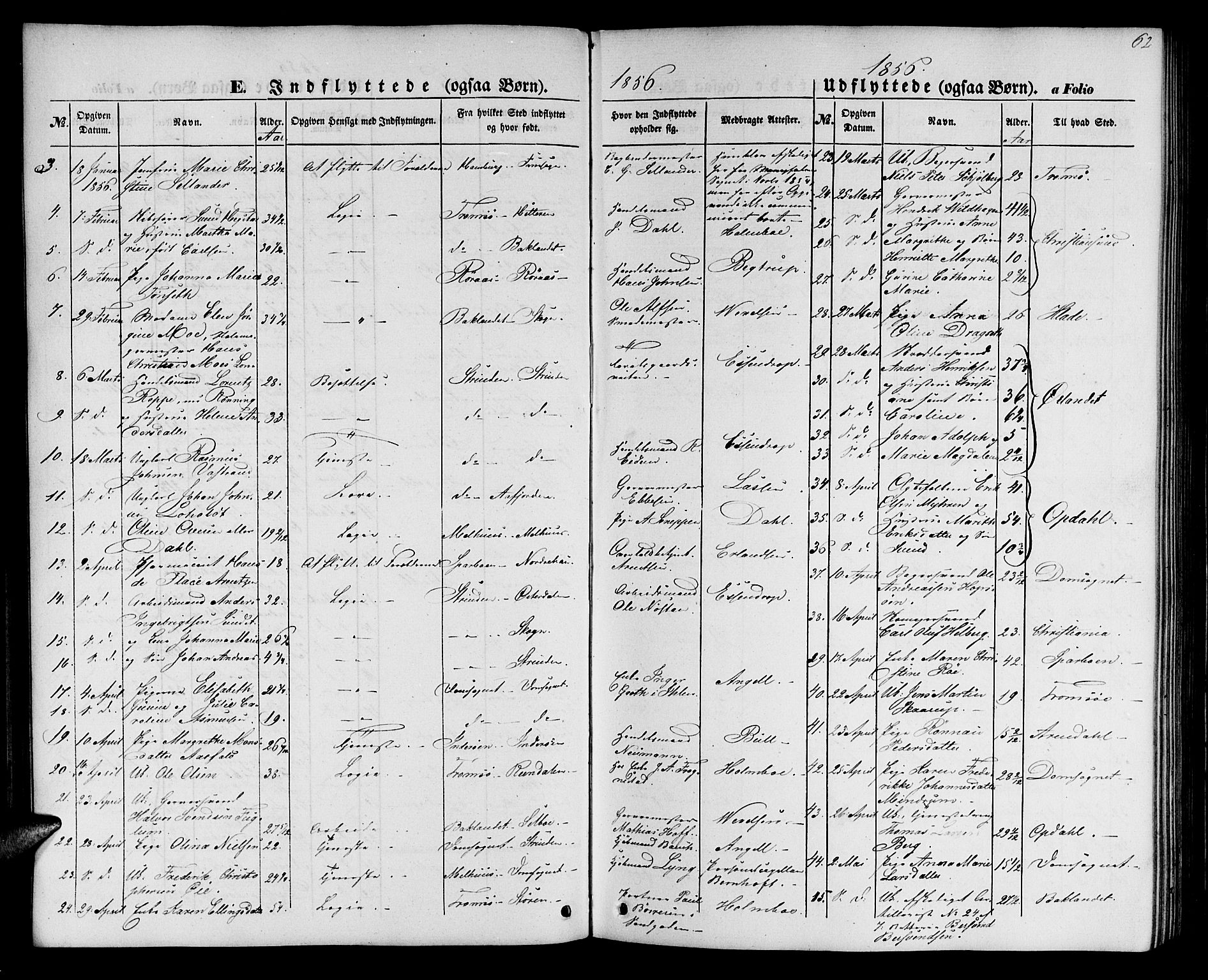 Ministerialprotokoller, klokkerbøker og fødselsregistre - Sør-Trøndelag, SAT/A-1456/602/L0113: Parish register (official) no. 602A11, 1849-1861, p. 62