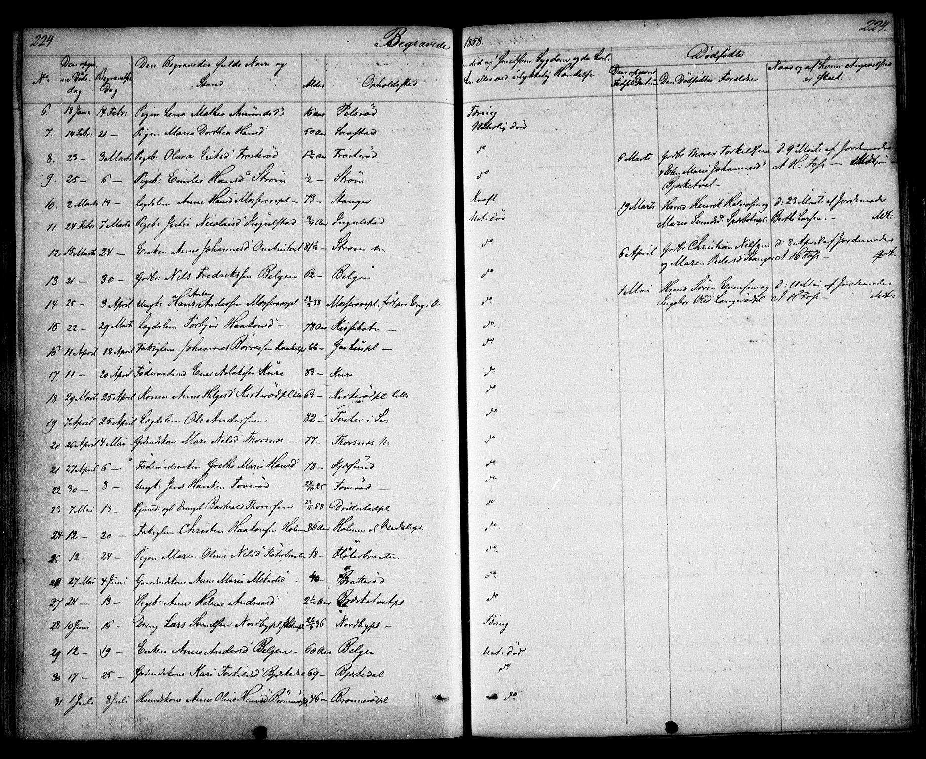 Våler prestekontor Kirkebøker, AV/SAO-A-11083/F/Fa/L0006: Parish register (official) no. I 6, 1840-1861, p. 224