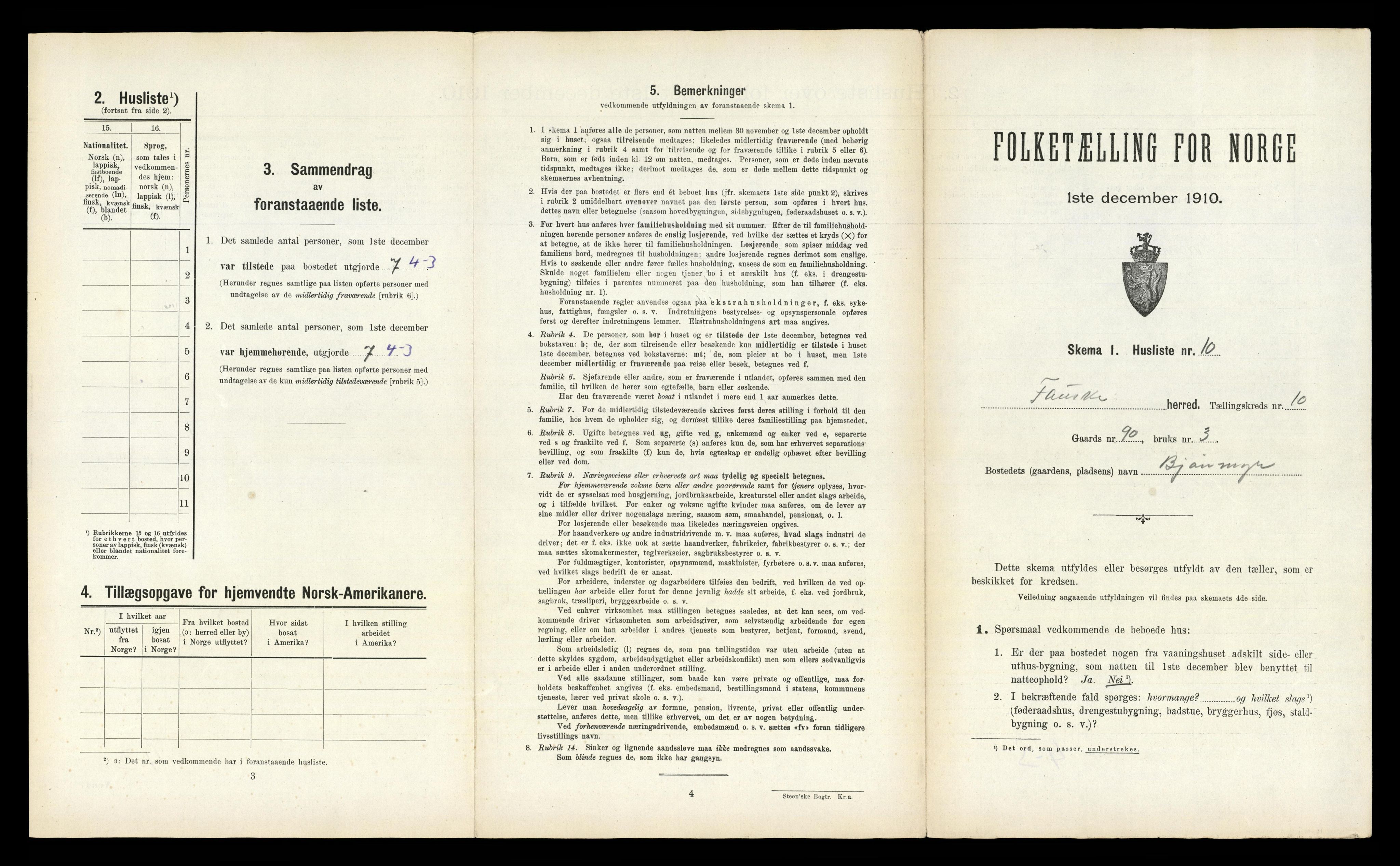 RA, 1910 census for Fauske, 1910, p. 560