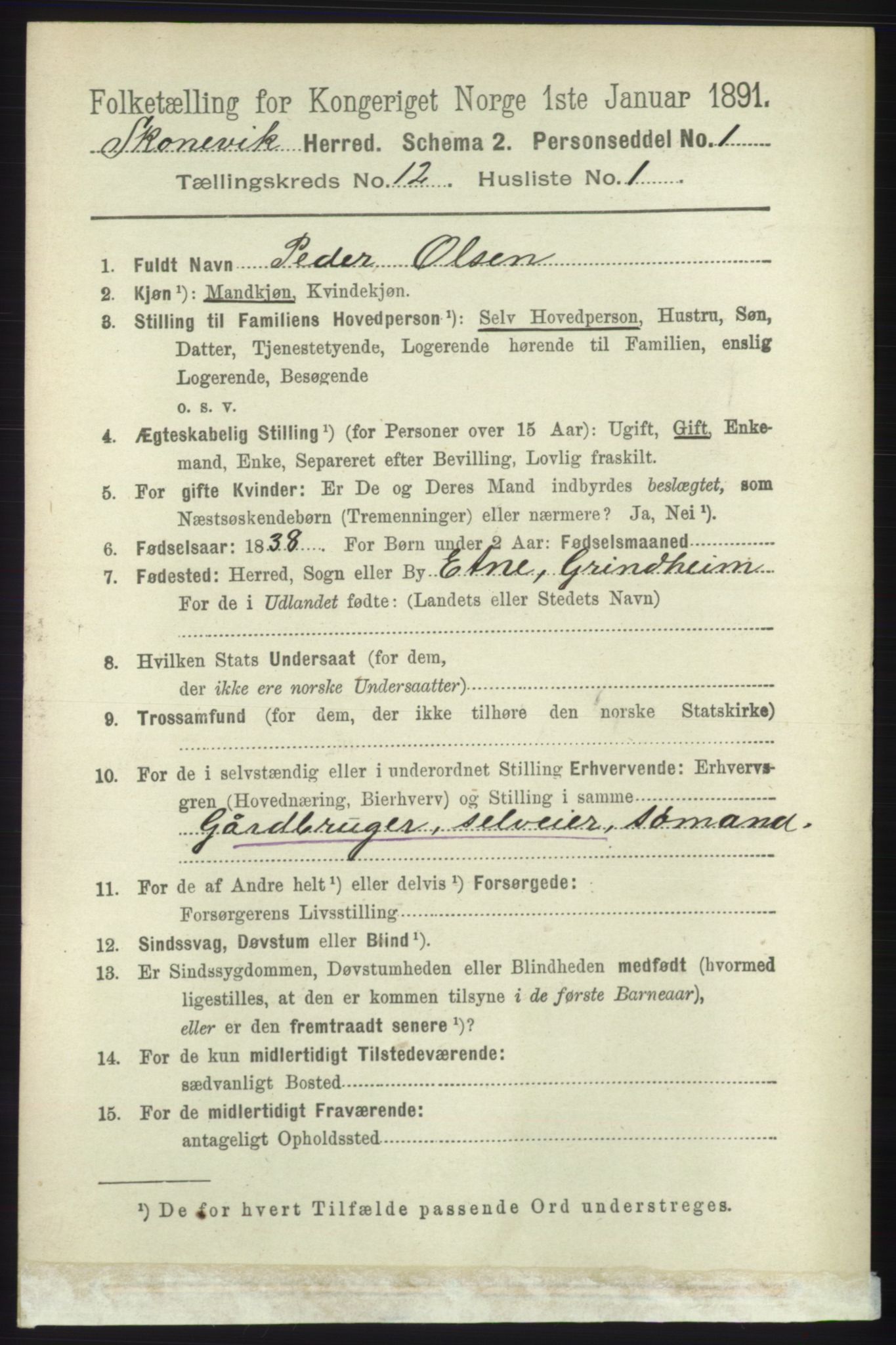 RA, 1891 census for 1212 Skånevik, 1891, p. 3756