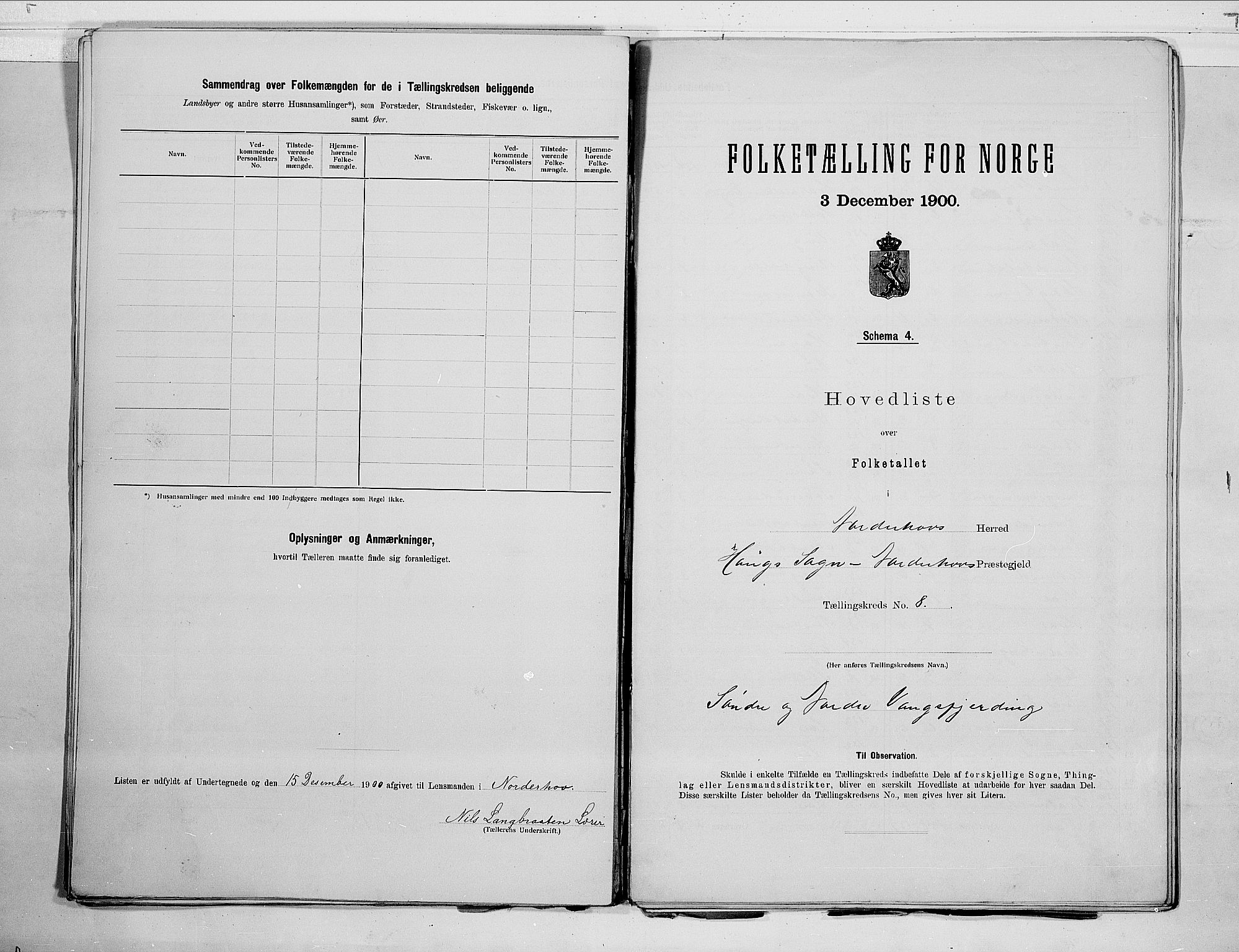 RA, 1900 census for Norderhov, 1900, p. 24