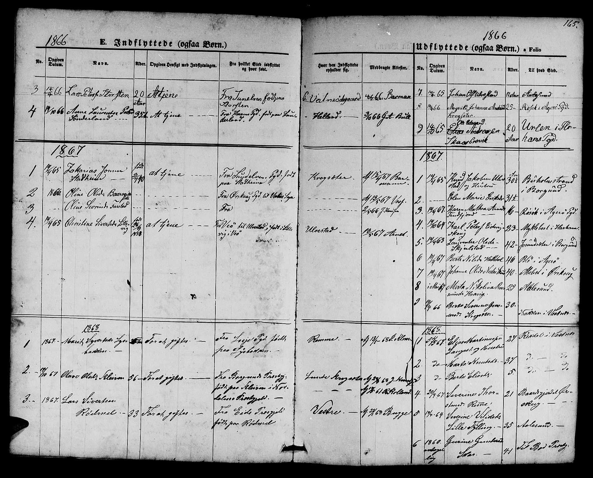 Ministerialprotokoller, klokkerbøker og fødselsregistre - Møre og Romsdal, AV/SAT-A-1454/525/L0375: Parish register (copy) no. 525C01, 1865-1879, p. 165