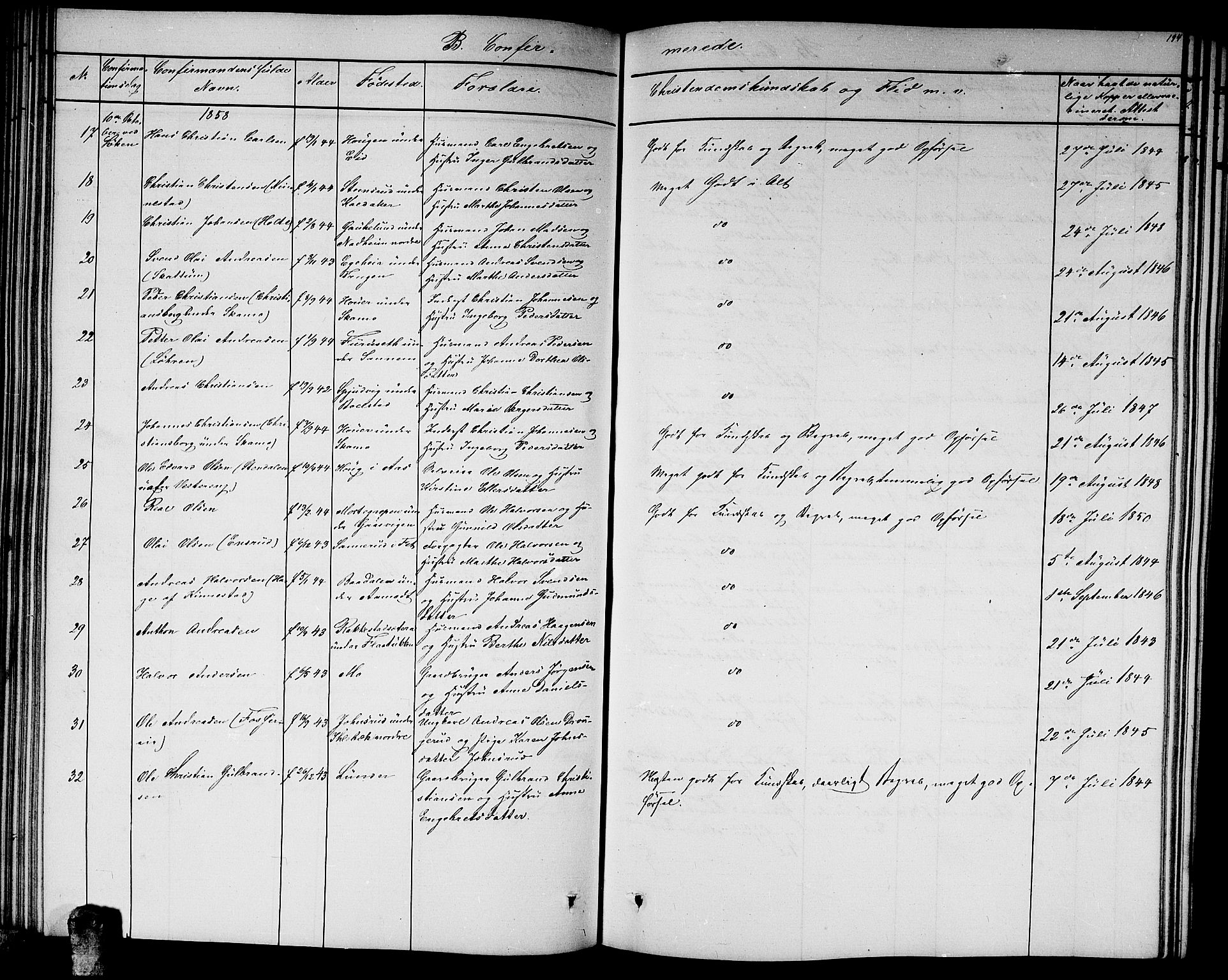 Høland prestekontor Kirkebøker, AV/SAO-A-10346a/G/Ga/L0004: Parish register (copy) no. I 4, 1854-1862, p. 194