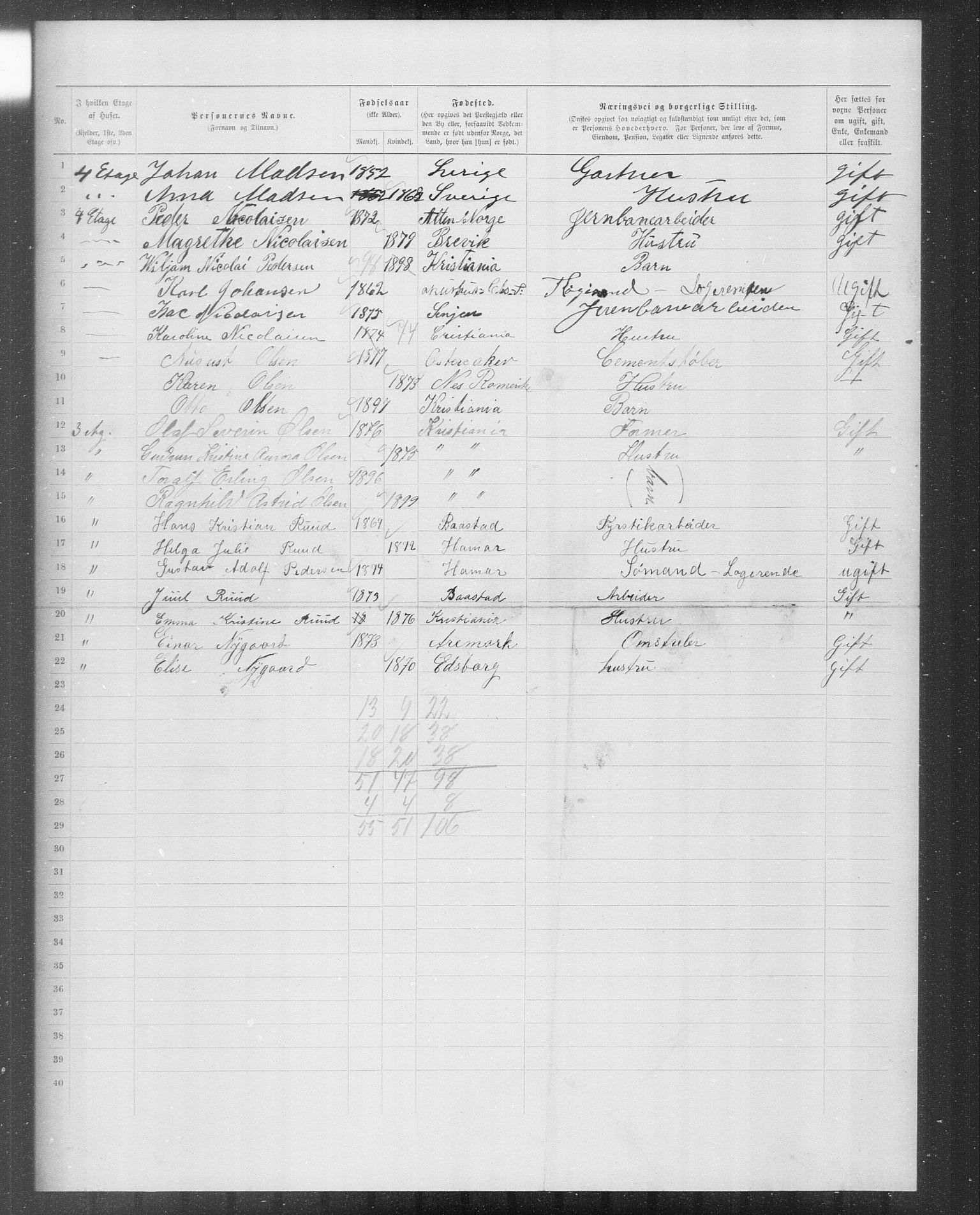 OBA, Municipal Census 1899 for Kristiania, 1899, p. 9866