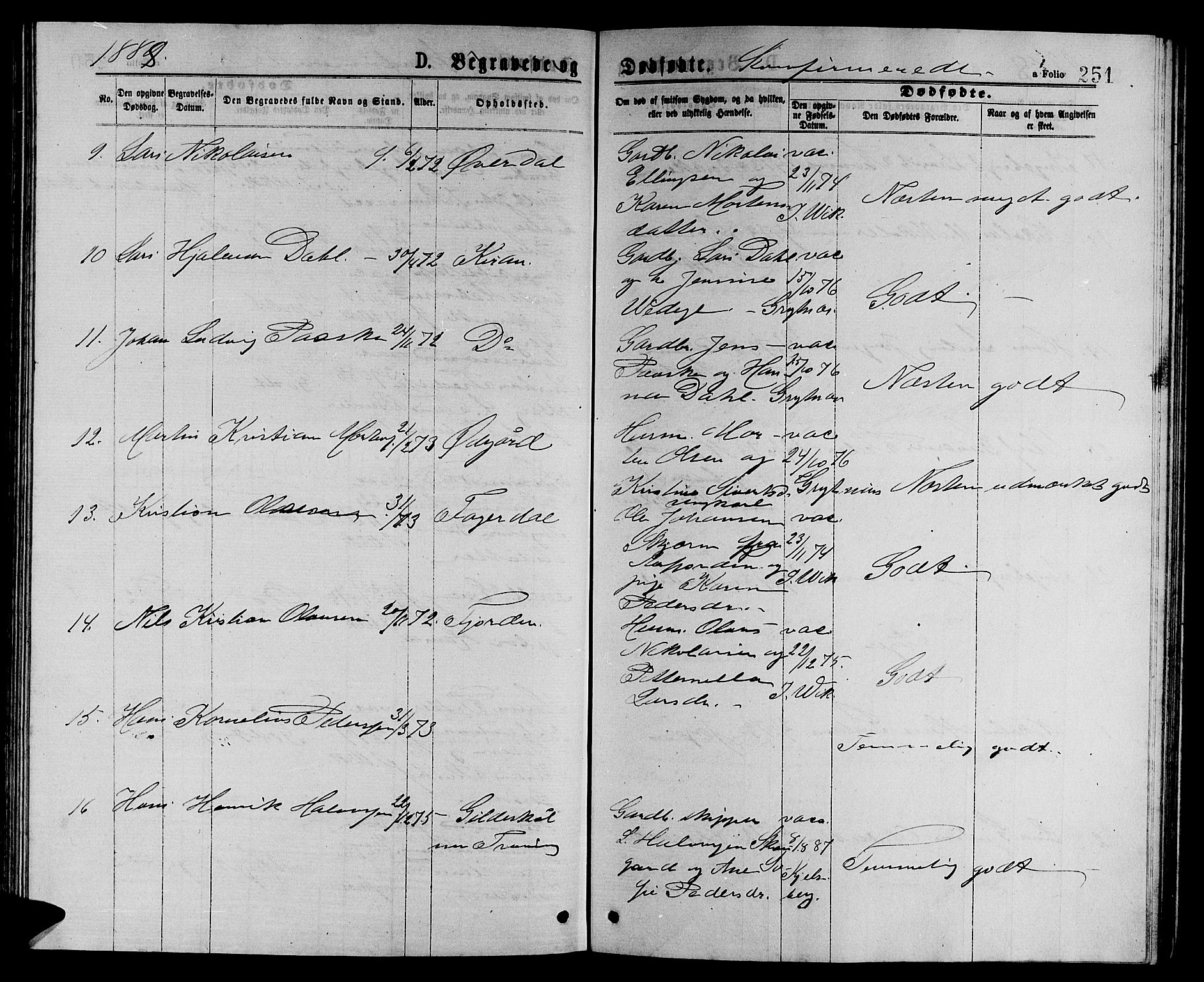 Ministerialprotokoller, klokkerbøker og fødselsregistre - Sør-Trøndelag, AV/SAT-A-1456/657/L0715: Parish register (copy) no. 657C02, 1873-1888, p. 251