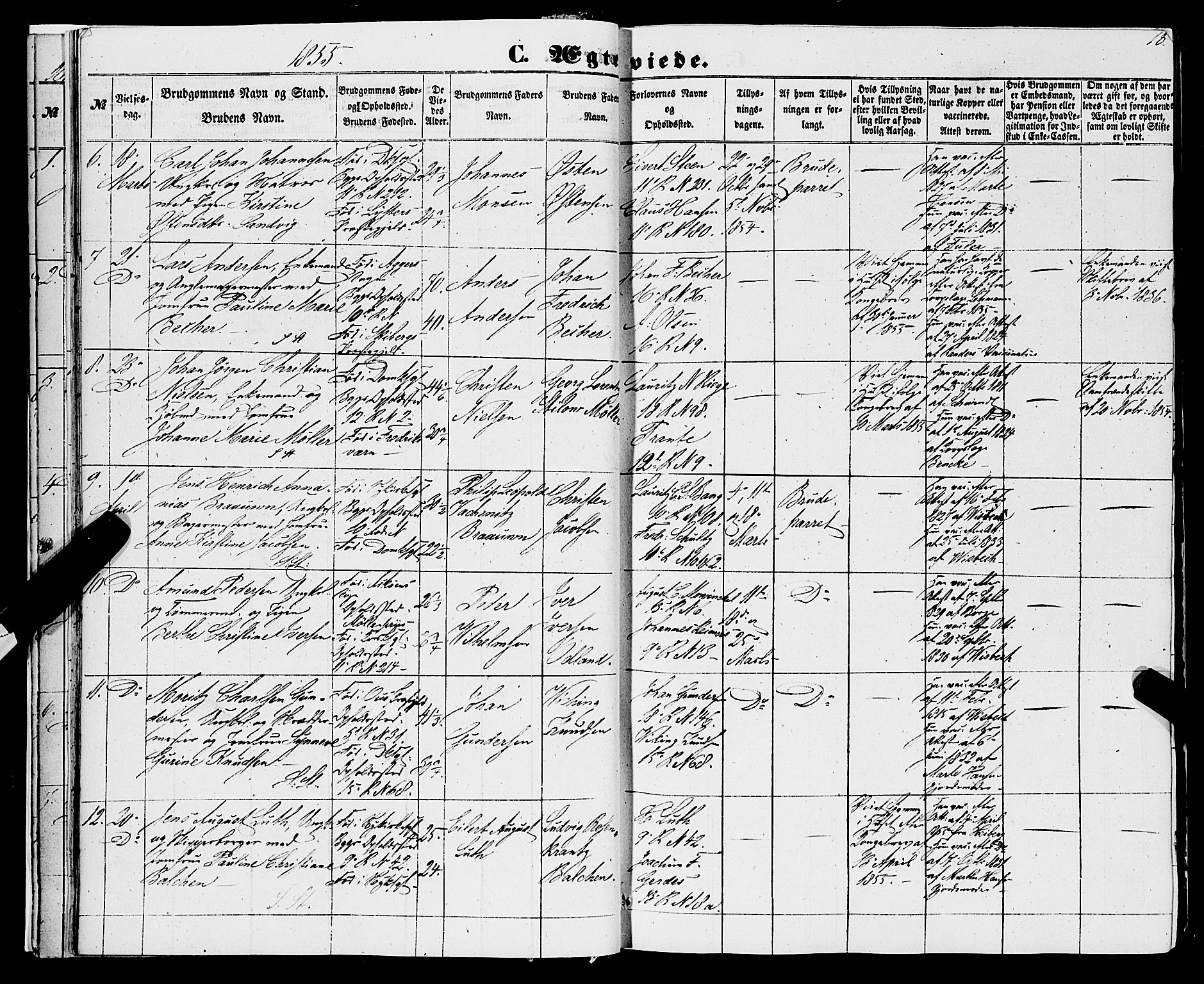 Domkirken sokneprestembete, SAB/A-74801/H/Haa/L0034: Parish register (official) no. D 2, 1853-1874, p. 18