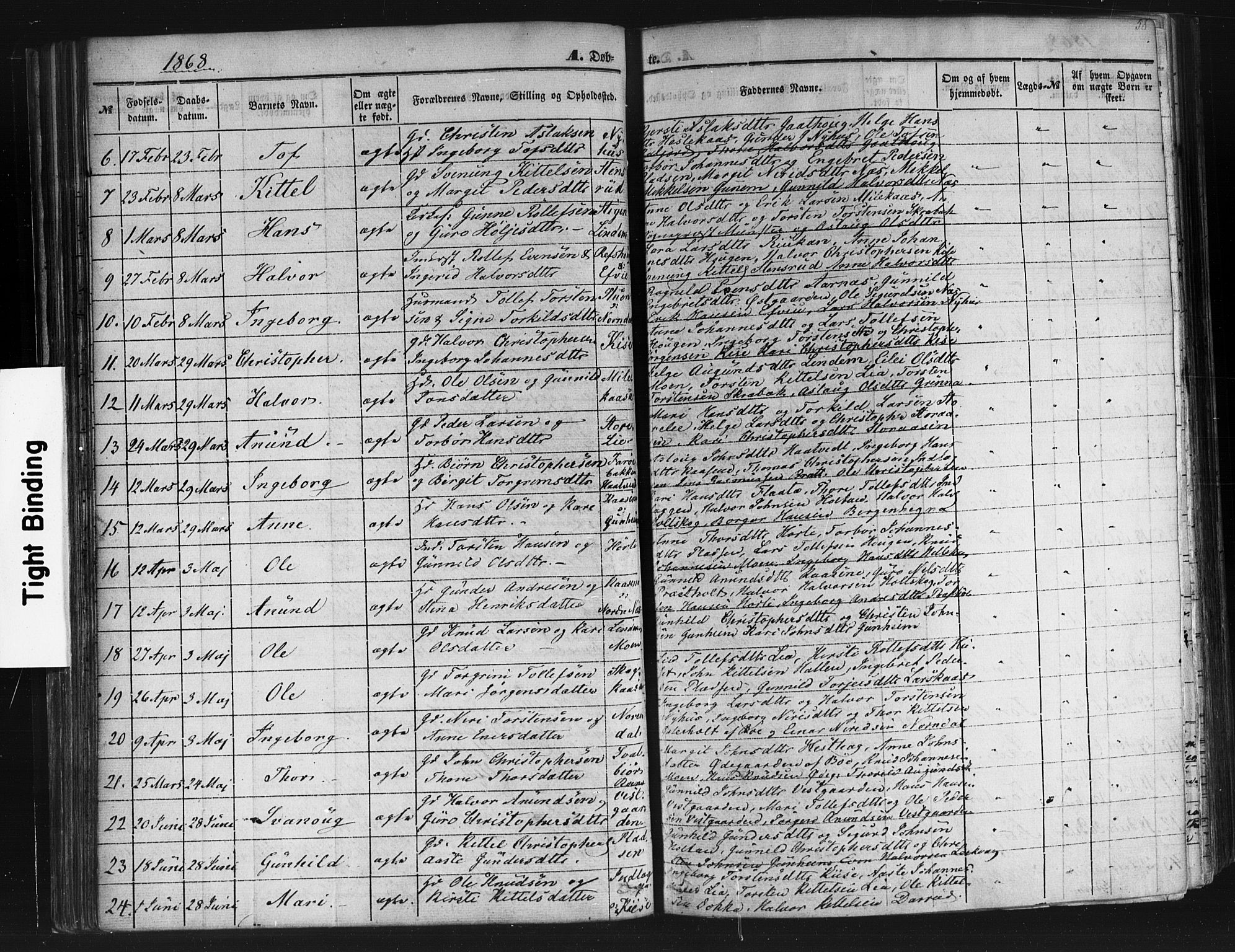 Sauherad kirkebøker, AV/SAKO-A-298/F/Fb/L0001: Parish register (official) no. II 1, 1851-1877, p. 58