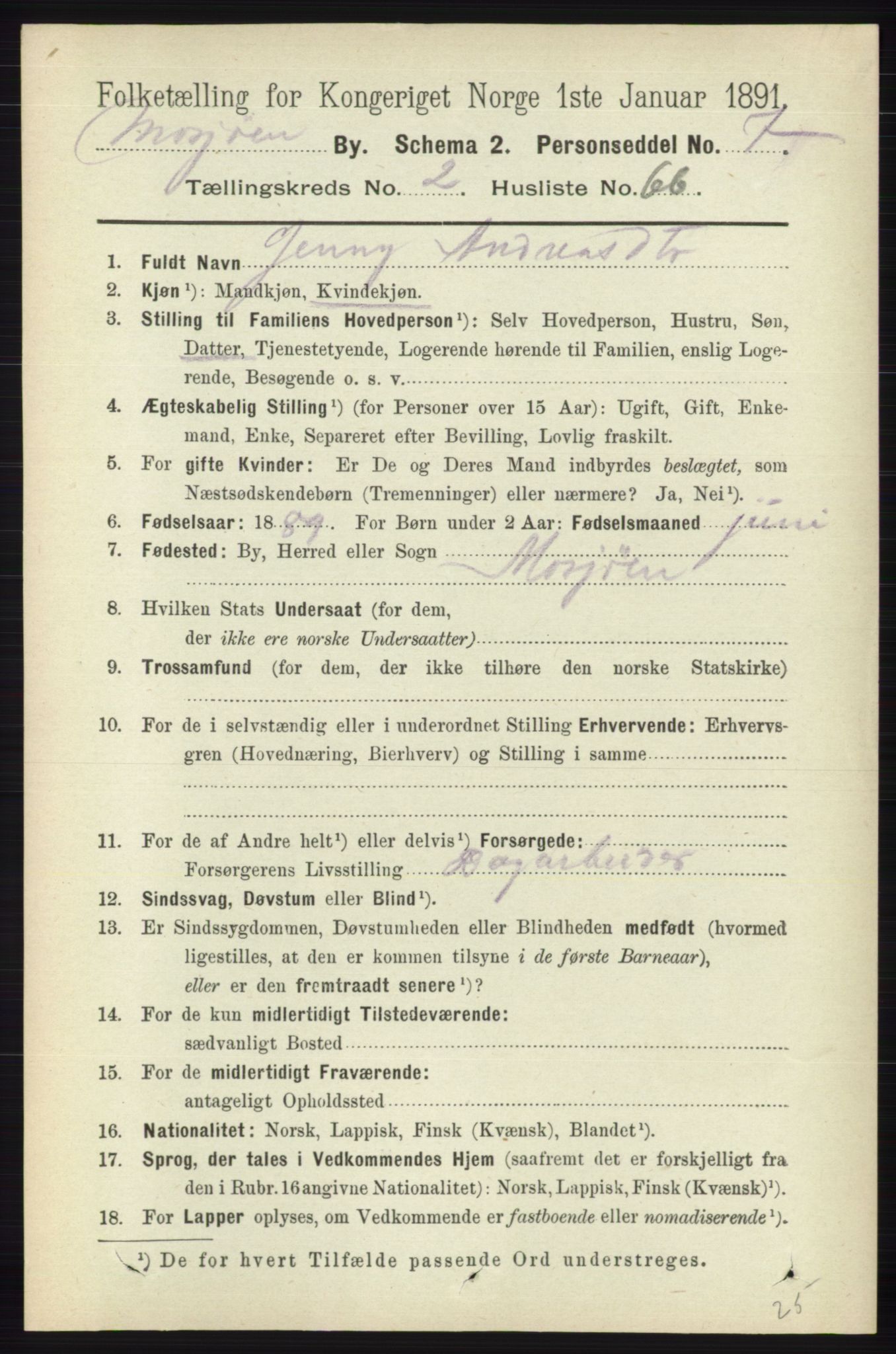 RA, 1891 census for 1802 Mosjøen, 1891, p. 1118