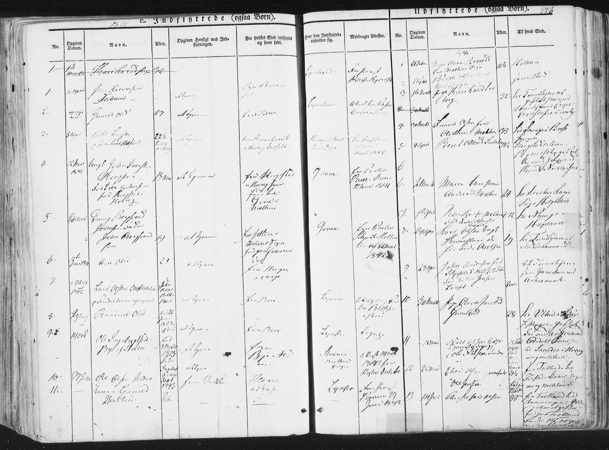 Ministerialprotokoller, klokkerbøker og fødselsregistre - Sør-Trøndelag, AV/SAT-A-1456/691/L1074: Parish register (official) no. 691A06, 1842-1852, p. 376