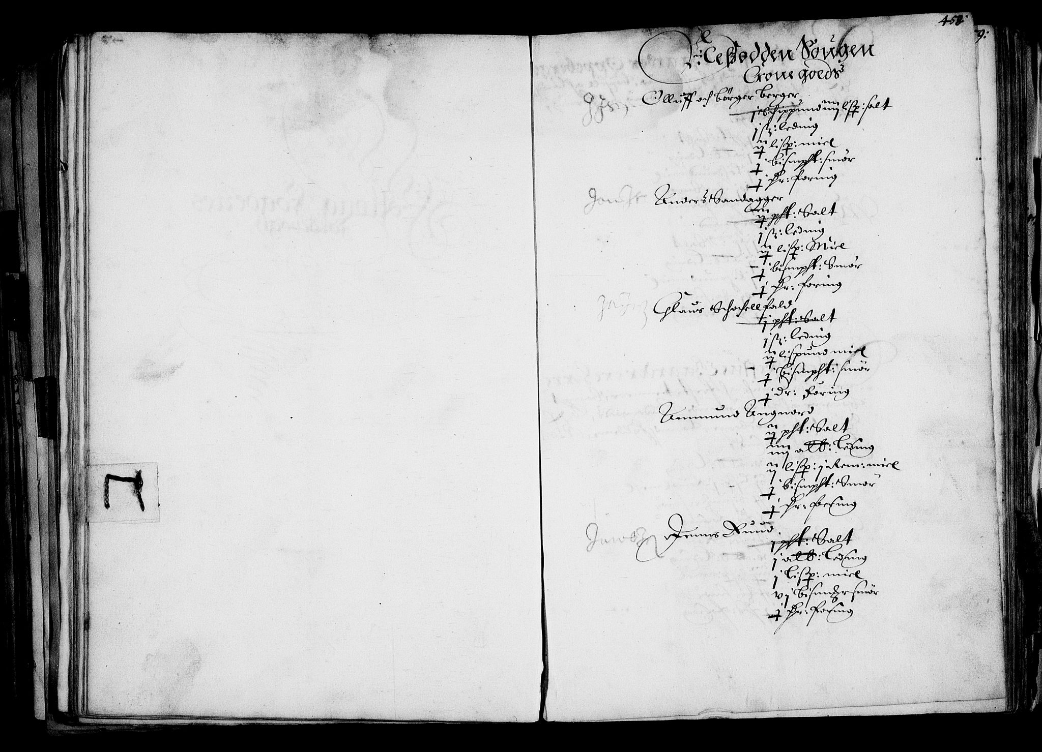 Rentekammeret inntil 1814, Realistisk ordnet avdeling, RA/EA-4070/N/Na/L0001: [XI f]: Akershus stifts jordebok, 1652, p. 457b-458a
