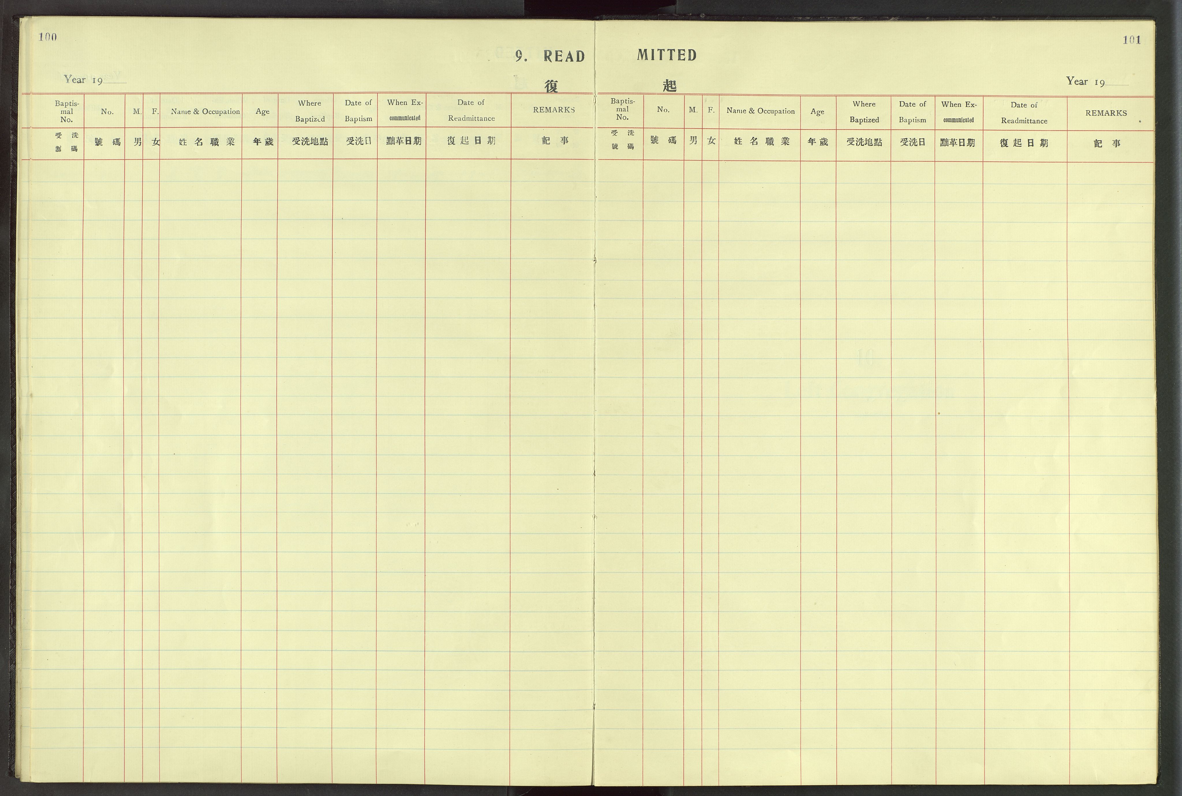 Det Norske Misjonsselskap - utland - Kina (Hunan), VID/MA-A-1065/Dm/L0024: Parish register (official) no. 62, 1931-1948, p. 100-101