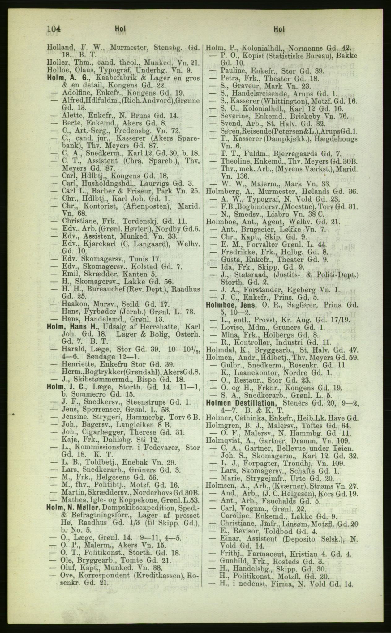 Kristiania/Oslo adressebok, PUBL/-, 1883, p. 104