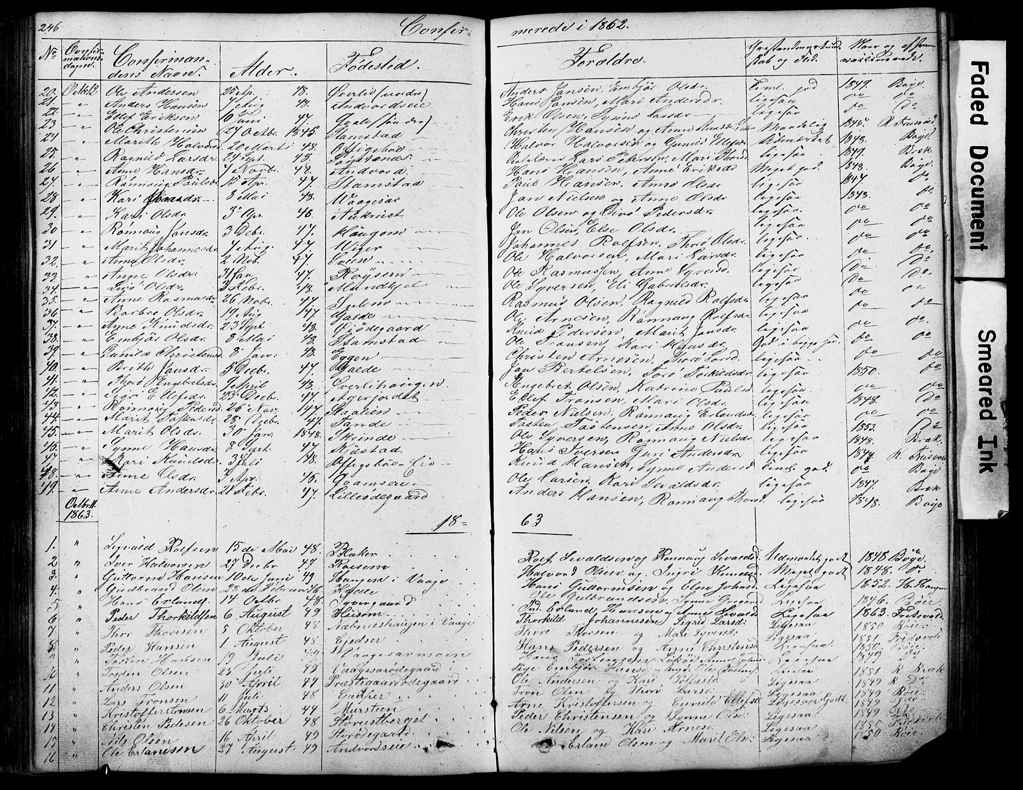 Lom prestekontor, SAH/PREST-070/L/L0012: Parish register (copy) no. 12, 1845-1873, p. 246-247