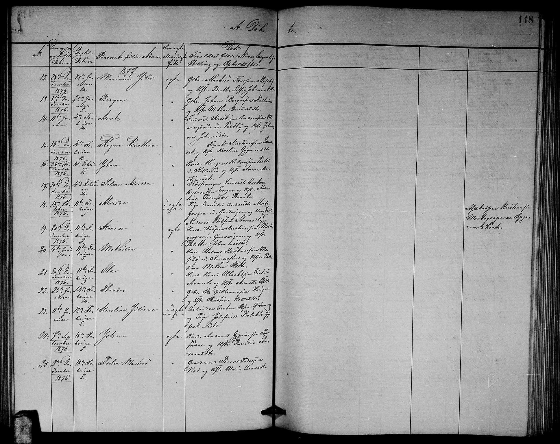 Høland prestekontor Kirkebøker, SAO/A-10346a/G/Ga/L0006: Parish register (copy) no. I 6, 1869-1879, p. 118