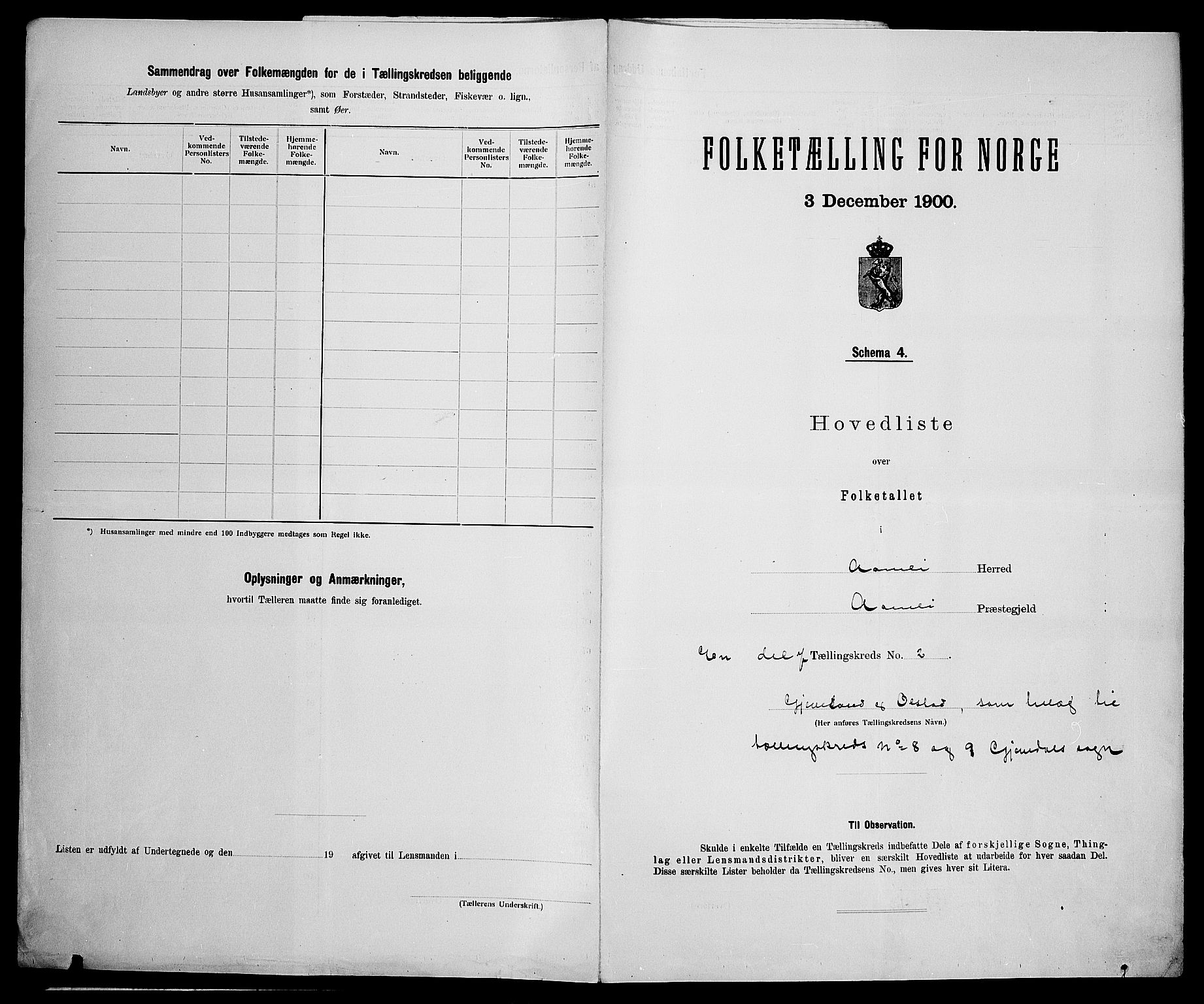 SAK, 1900 census for Åmli, 1900, p. 22