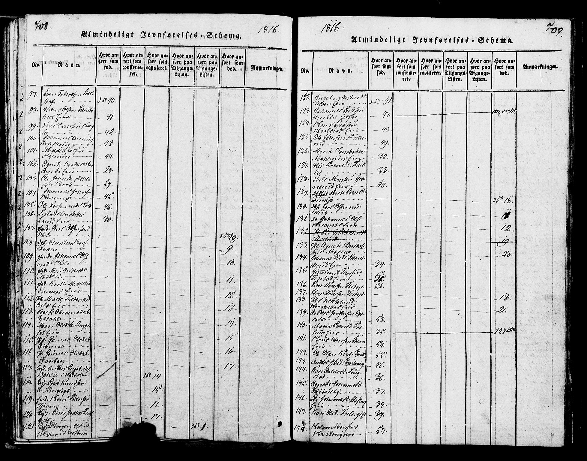 Ringsaker prestekontor, AV/SAH-PREST-014/K/Ka/L0005: Parish register (official) no. 5, 1814-1826, p. 708-709