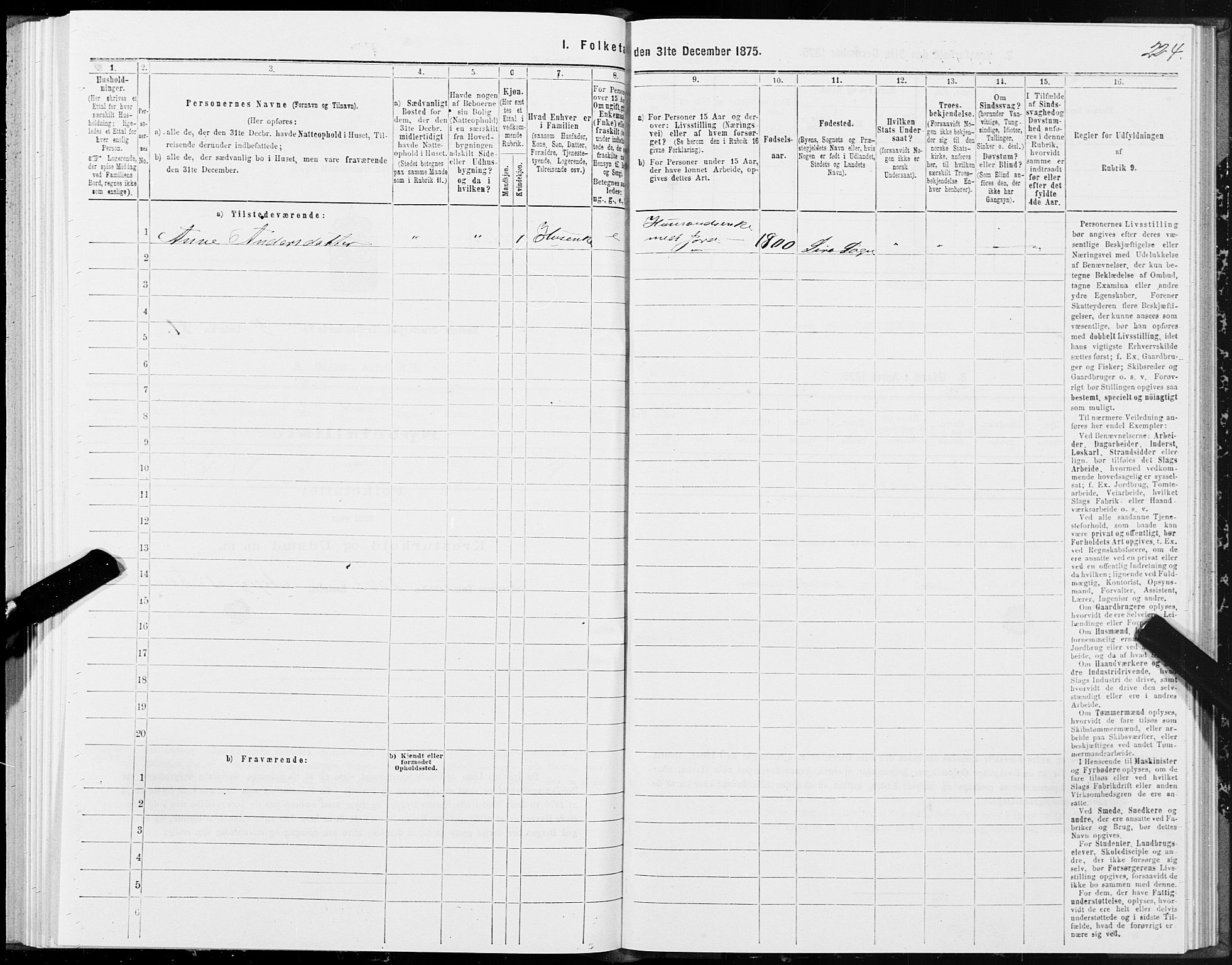 SAT, 1875 census for 1543P Nesset, 1875, p. 4224