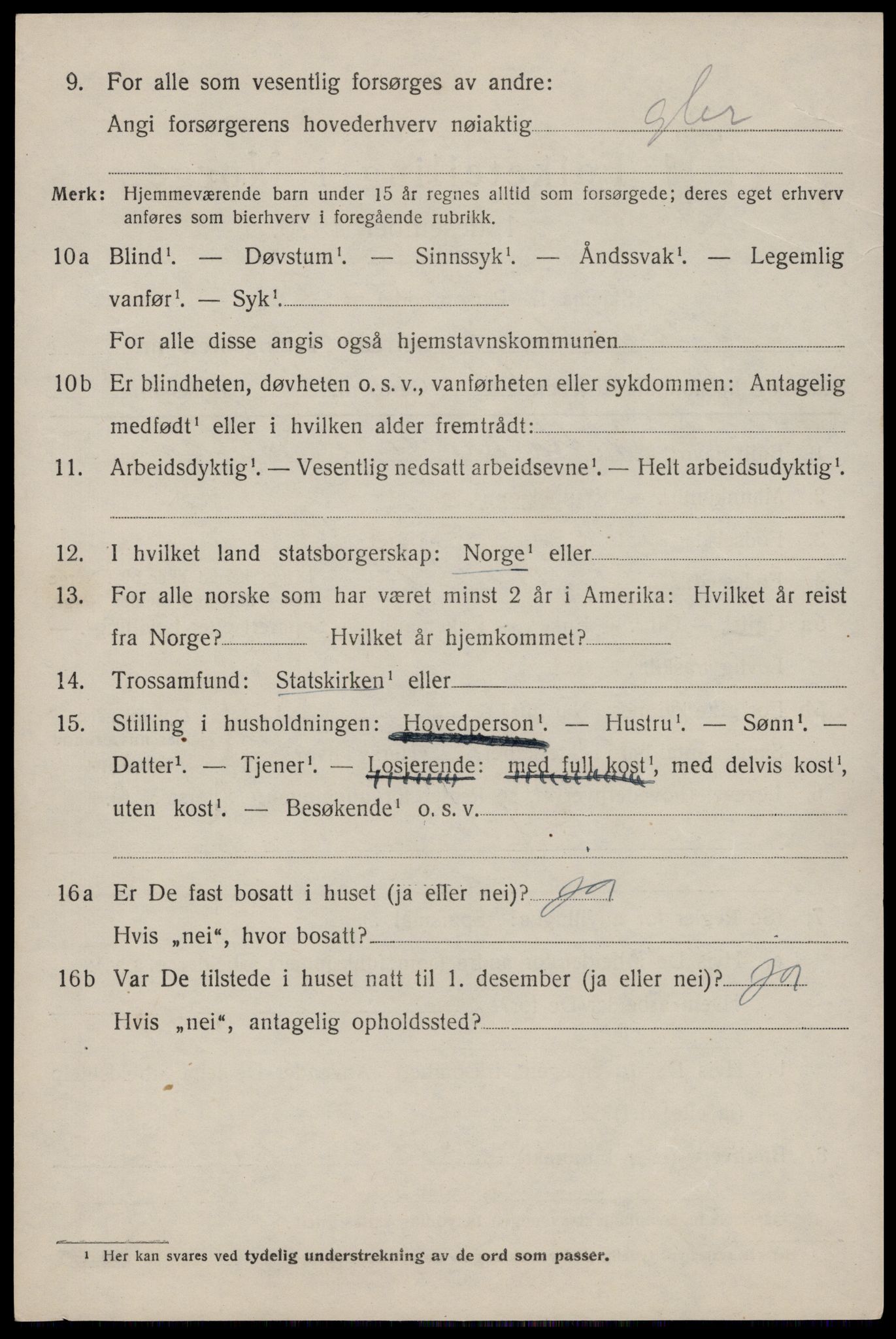 SAST, 1920 census for Torvastad, 1920, p. 3617