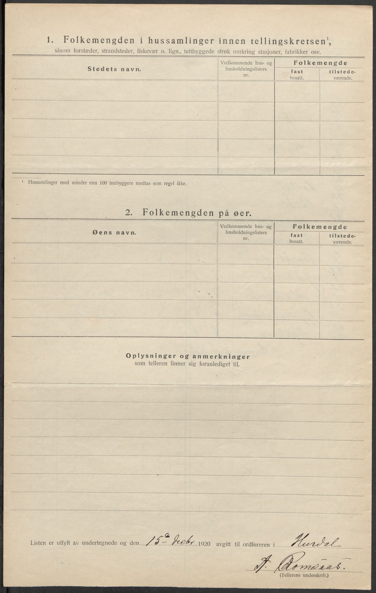 SAO, 1920 census for Hurdal, 1920, p. 19