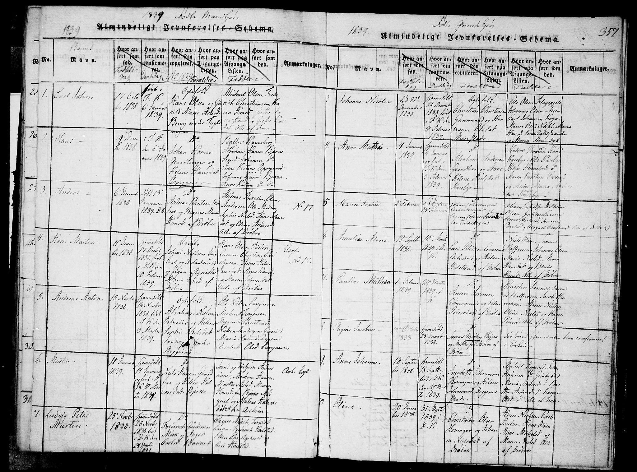 Drøbak prestekontor Kirkebøker, AV/SAO-A-10142a/F/Fa/L0001: Parish register (official) no. I 1, 1816-1842, p. 357