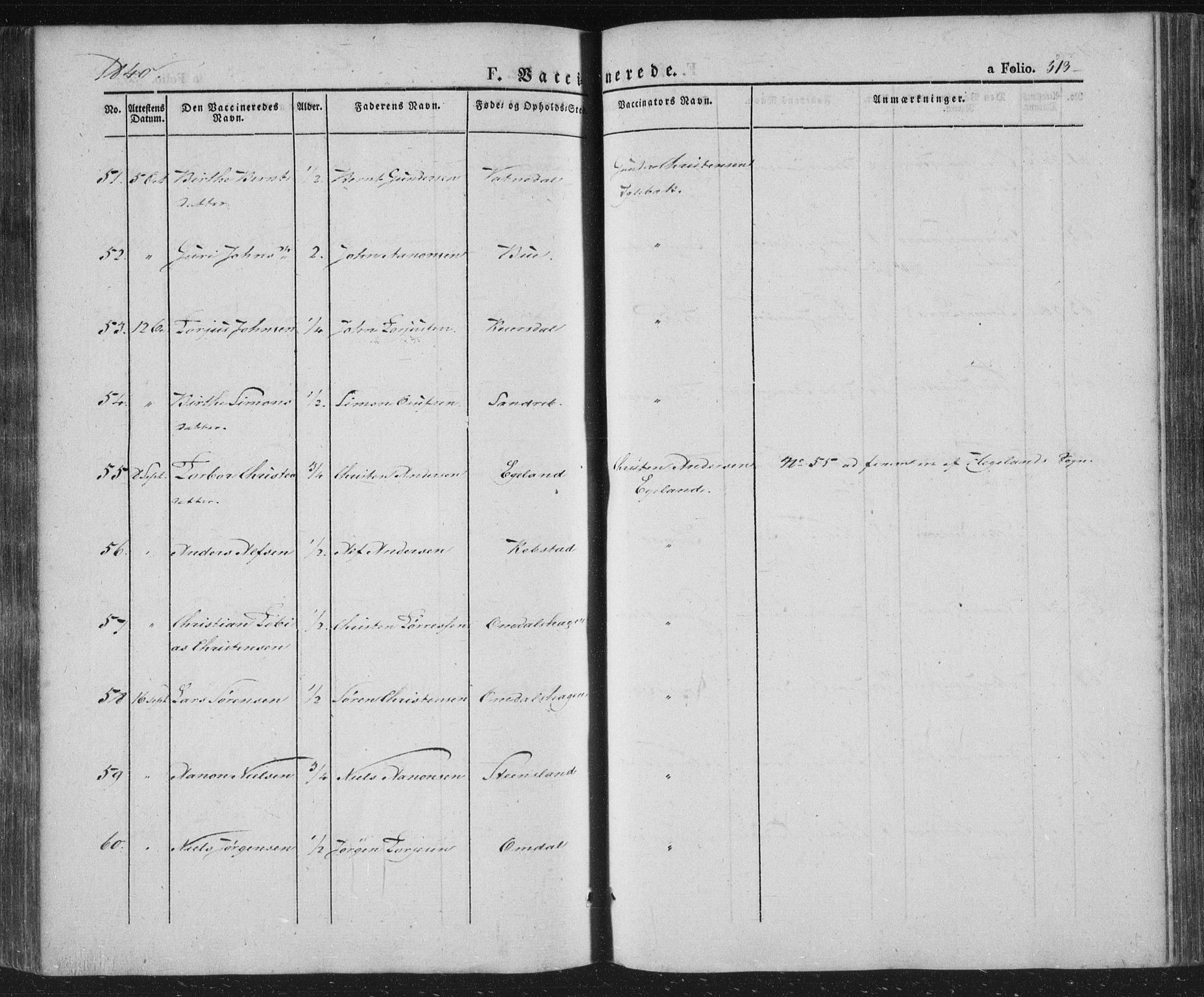 Vennesla sokneprestkontor, AV/SAK-1111-0045/Fa/Fac/L0004: Parish register (official) no. A 4, 1834-1855, p. 513