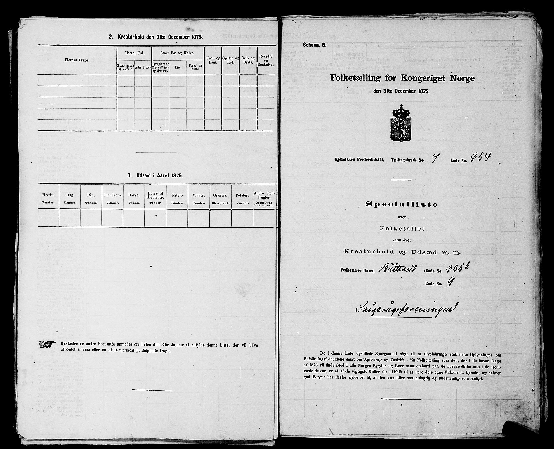 RA, 1875 census for 0101P Fredrikshald, 1875, p. 861