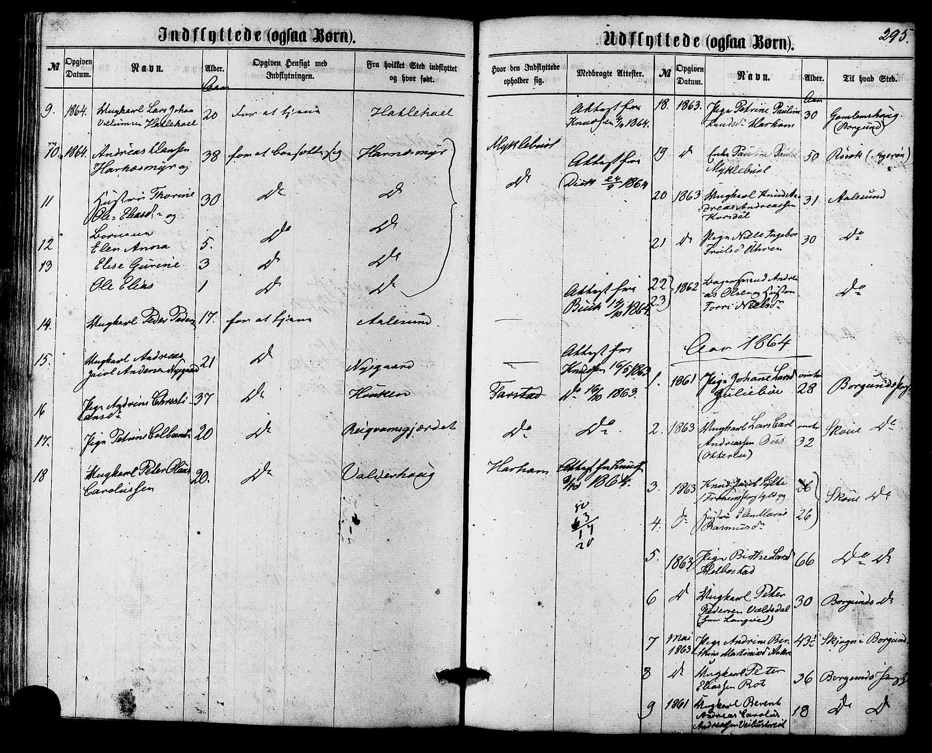 Ministerialprotokoller, klokkerbøker og fødselsregistre - Møre og Romsdal, SAT/A-1454/536/L0498: Parish register (official) no. 536A07, 1862-1875, p. 295