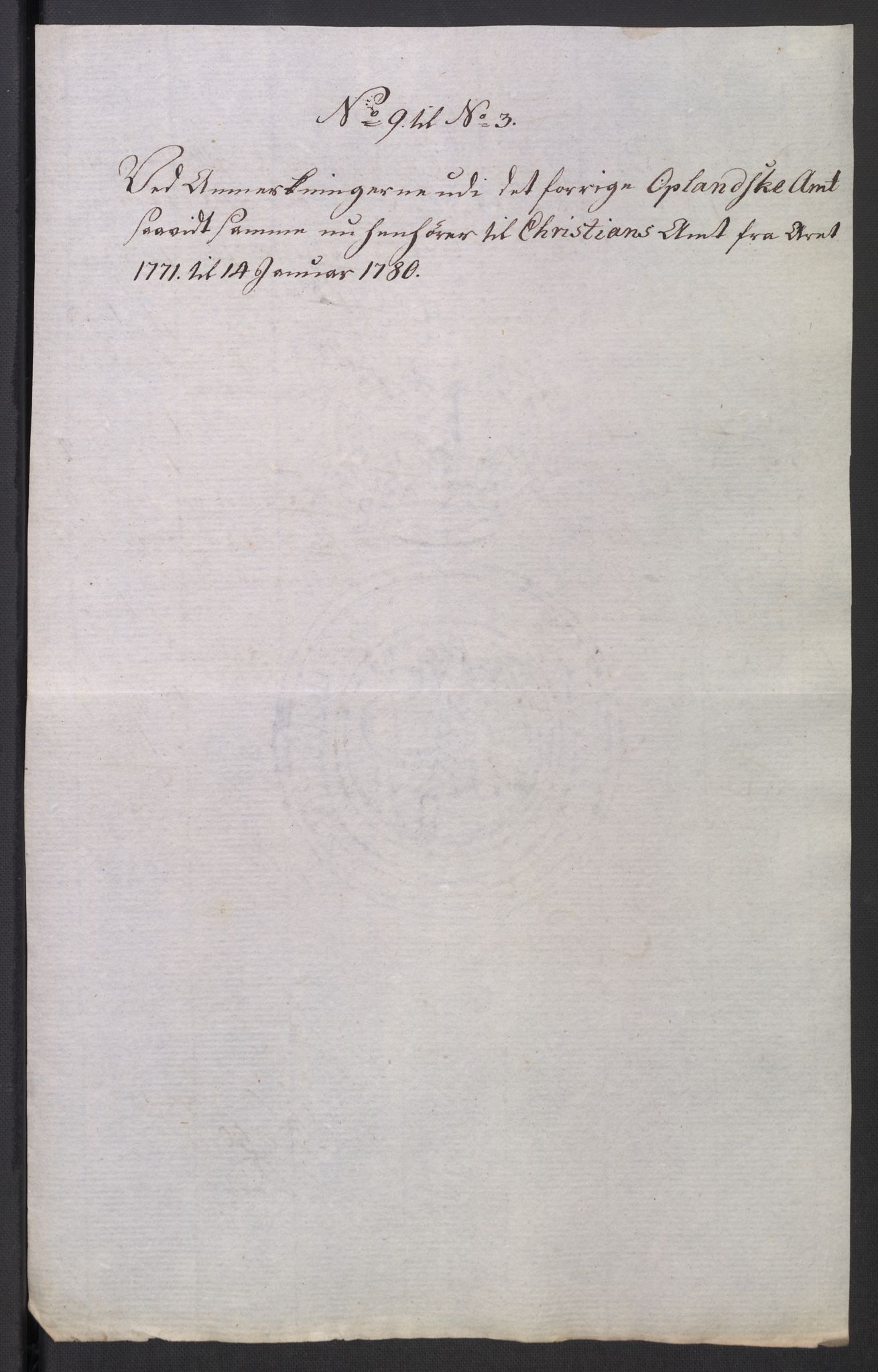 Rentekammeret inntil 1814, Reviderte regnskaper, Mindre regnskaper, AV/RA-EA-4068/Rb/L0014: Opplands amt, 1771-1779, p. 945