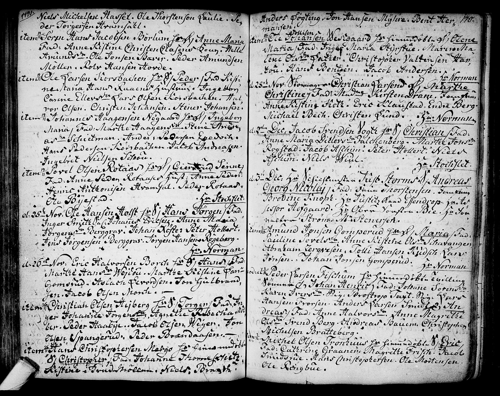 Kongsberg kirkebøker, SAKO/A-22/F/Fa/L0006: Parish register (official) no. I 6, 1783-1797, p. 140