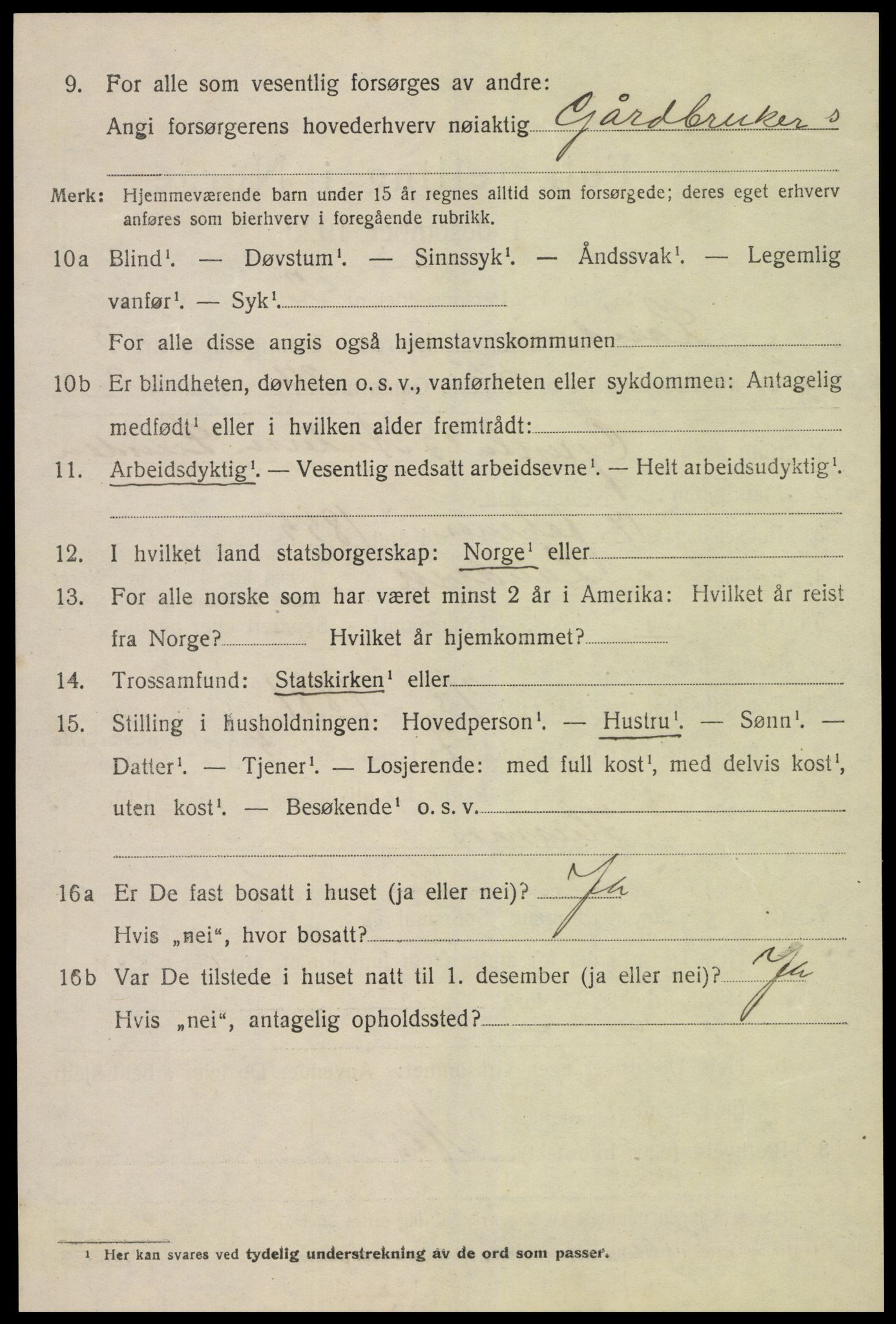 SAK, 1920 census for Landvik, 1920, p. 3419
