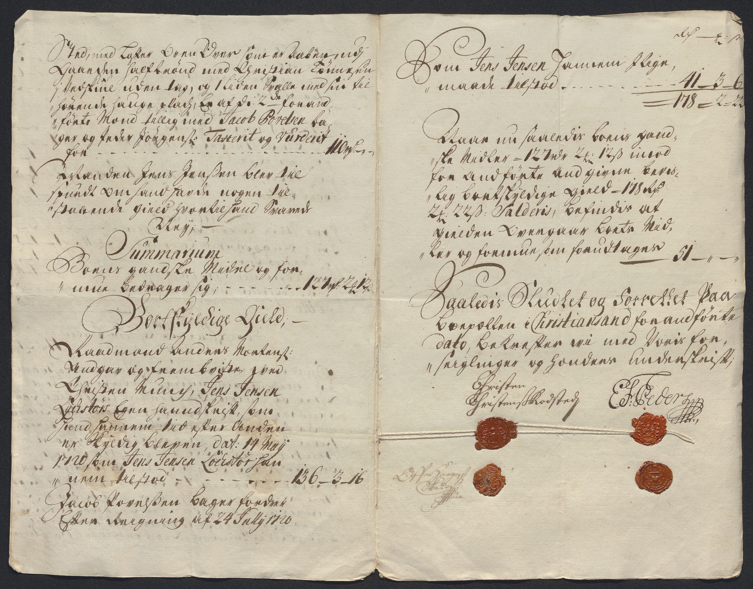 Rentekammeret inntil 1814, Reviderte regnskaper, Byregnskaper, AV/RA-EA-4066/R/Rm/L0286: [M19] Sikt og sakefall, 1719-1727, p. 117