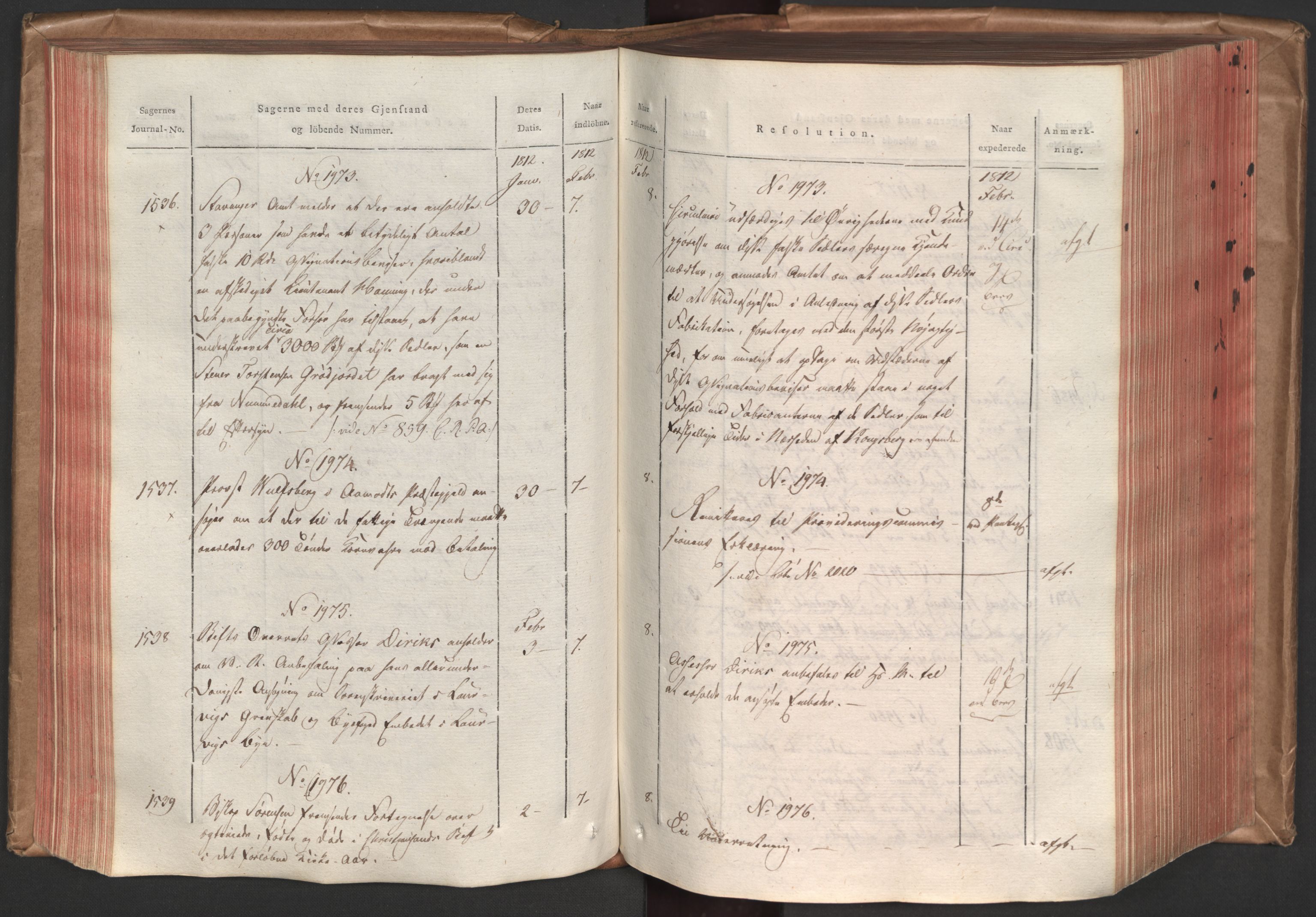 Stattholderembetet 1810-1814, 1. kontor (Kontor A), AV/RA-EA-2872/Ab/L0003: Referatprotokoll,  j.nr. 1244-2337,  l.nr. 1589-3010, 1811-1812, p. 113