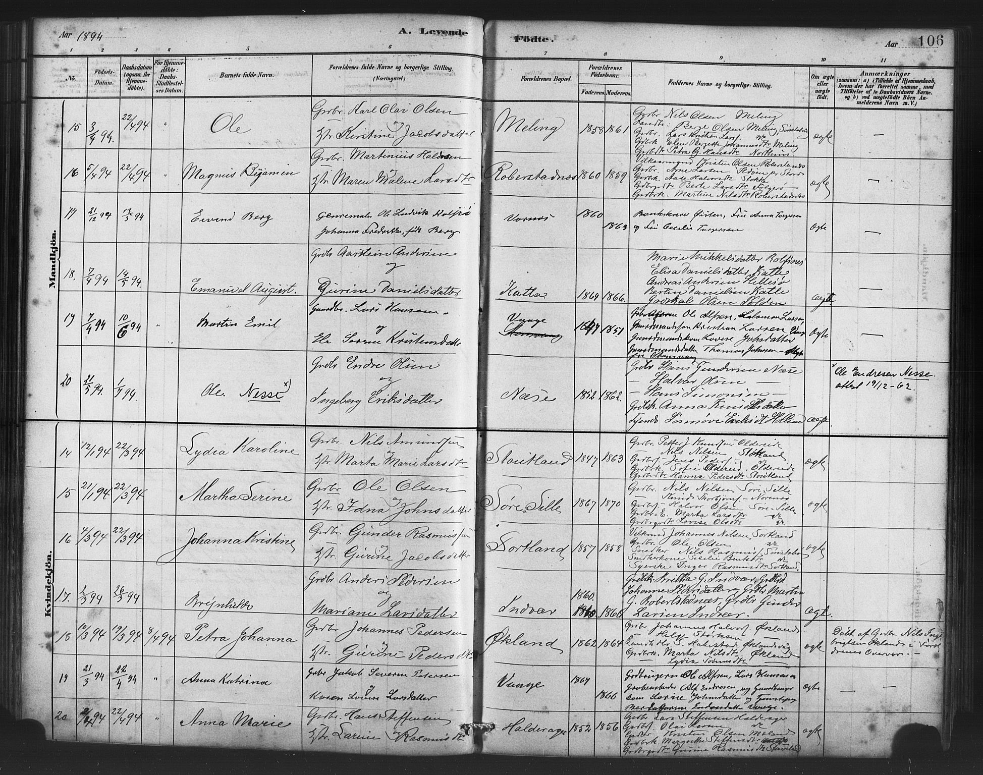 Finnås sokneprestembete, AV/SAB-A-99925/H/Ha/Haa/Haac/L0001: Parish register (official) no. C 1, 1881-1894, p. 106