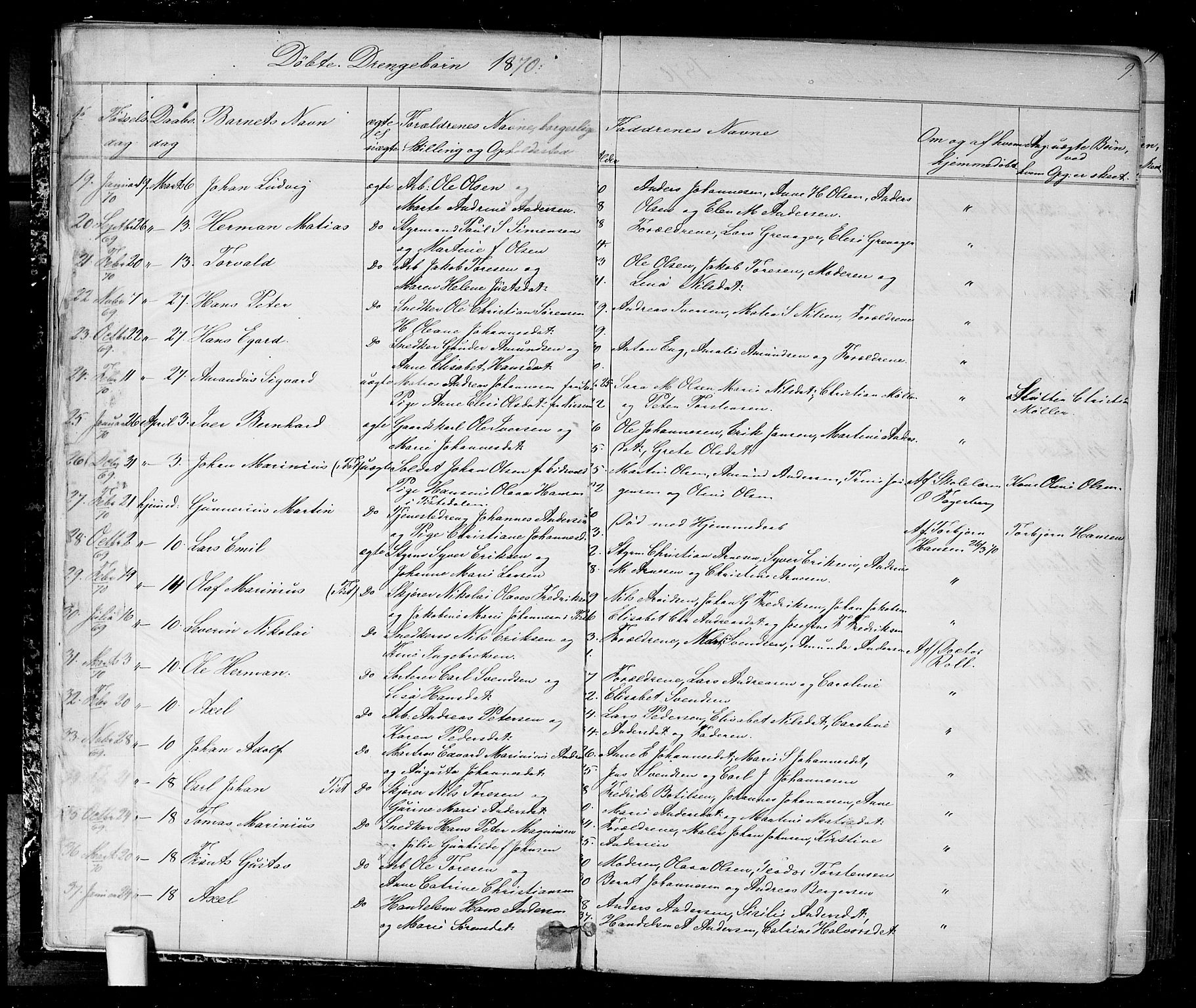 Halden prestekontor Kirkebøker, AV/SAO-A-10909/G/Ga/L0006: Parish register (copy) no. 6, 1869-1884, p. 9