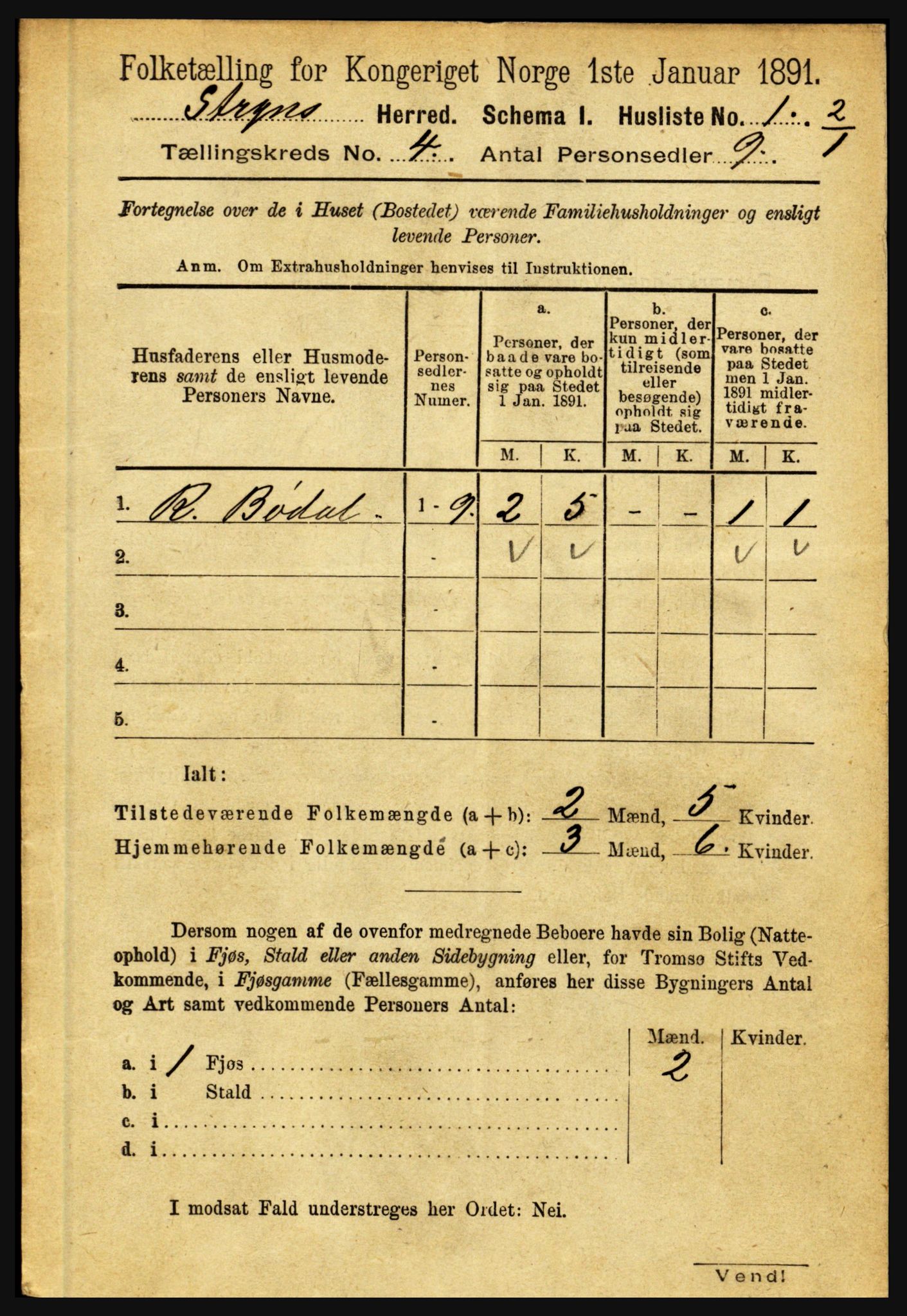 RA, 1891 census for 1448 Stryn, 1891, p. 1578