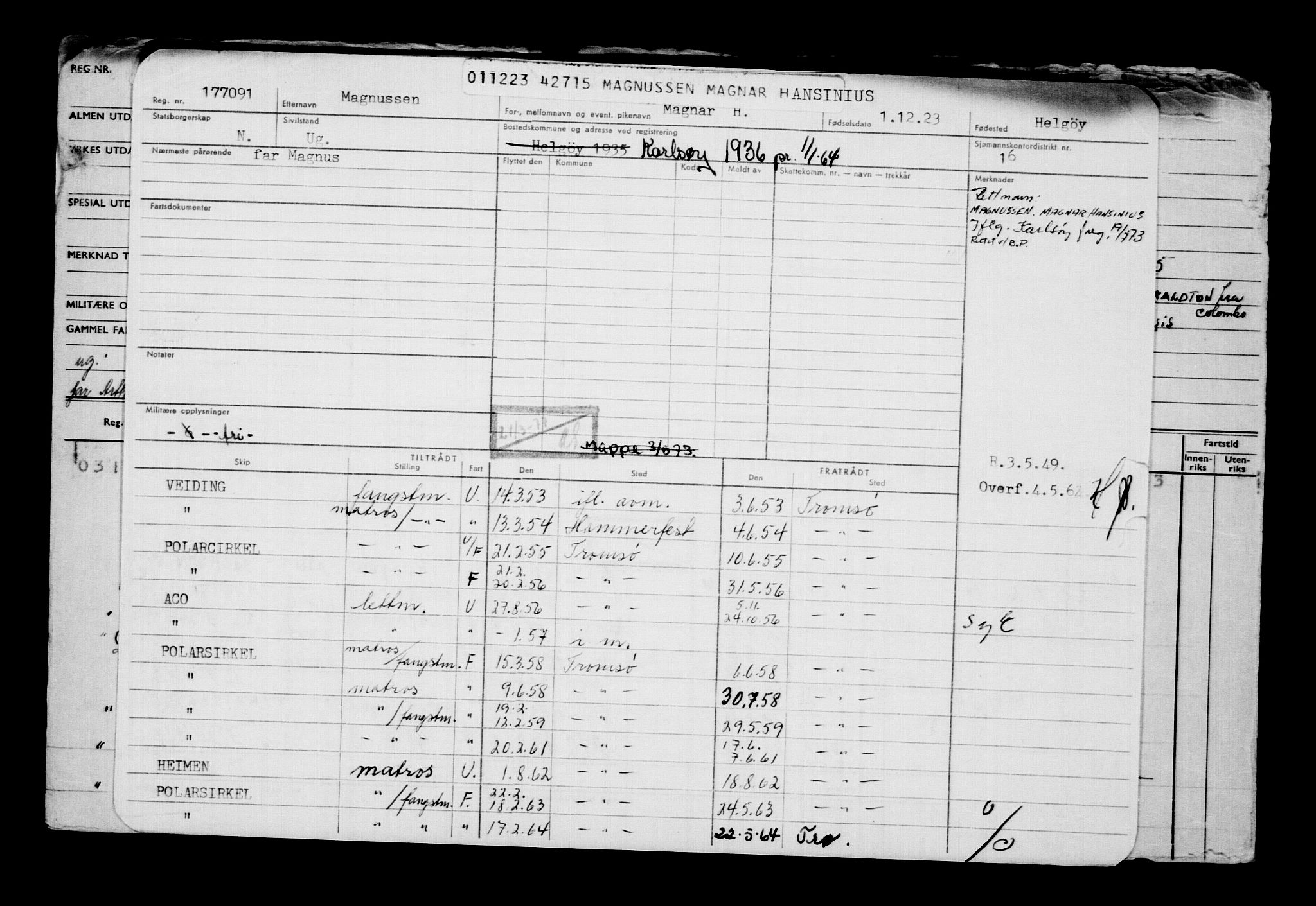 Direktoratet for sjømenn, AV/RA-S-3545/G/Gb/L0225: Hovedkort, 1923, p. 387