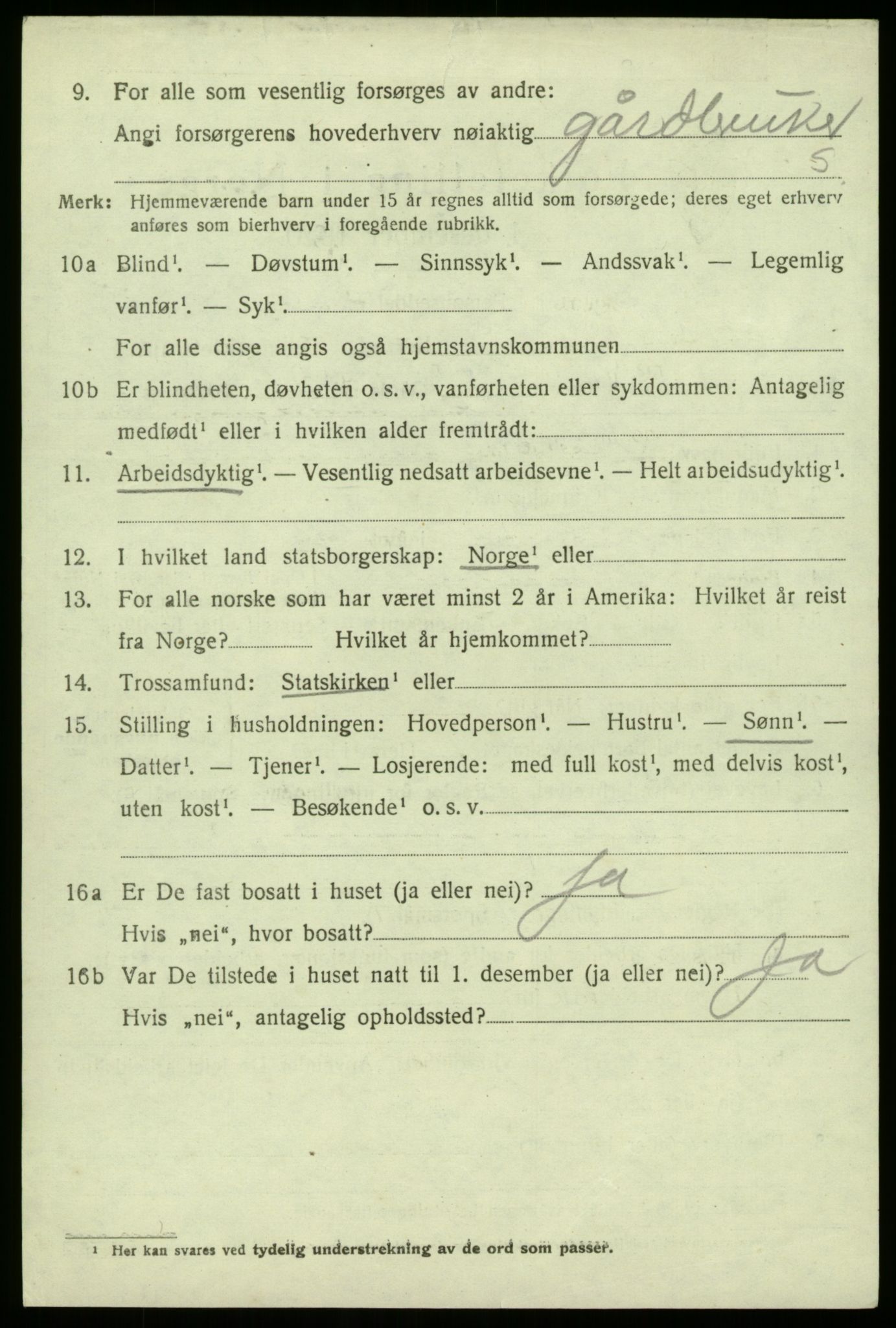 SAB, 1920 census for Manger, 1920, p. 3886