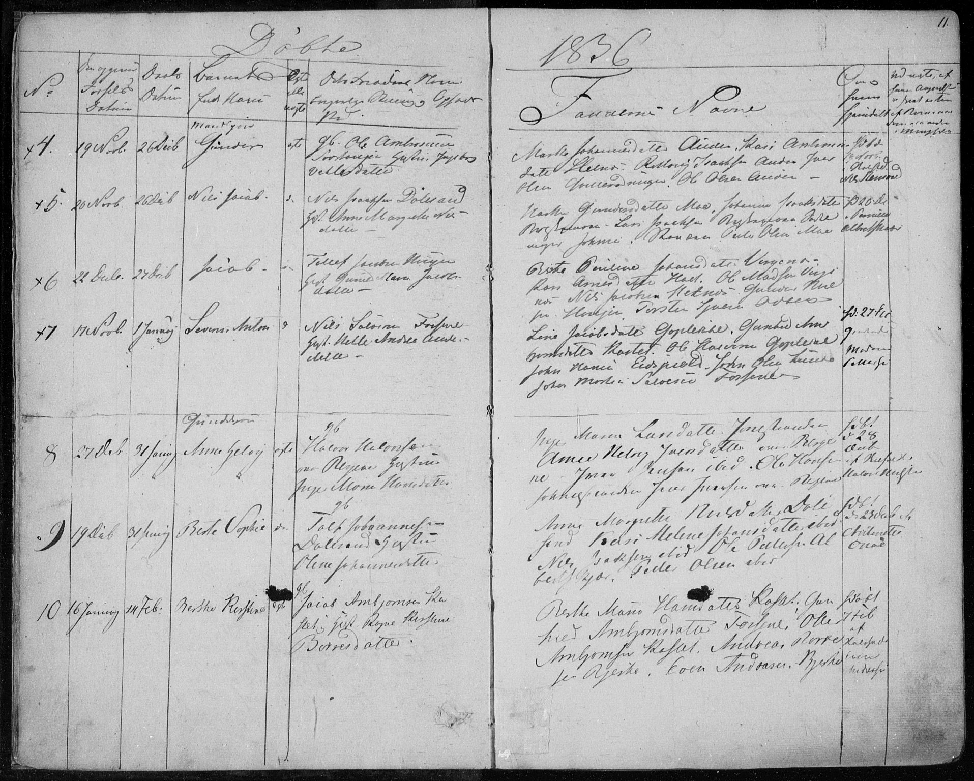 Hedrum kirkebøker, AV/SAKO-A-344/F/Fa/L0005: Parish register (official) no. I 5, 1835-1848, p. 11