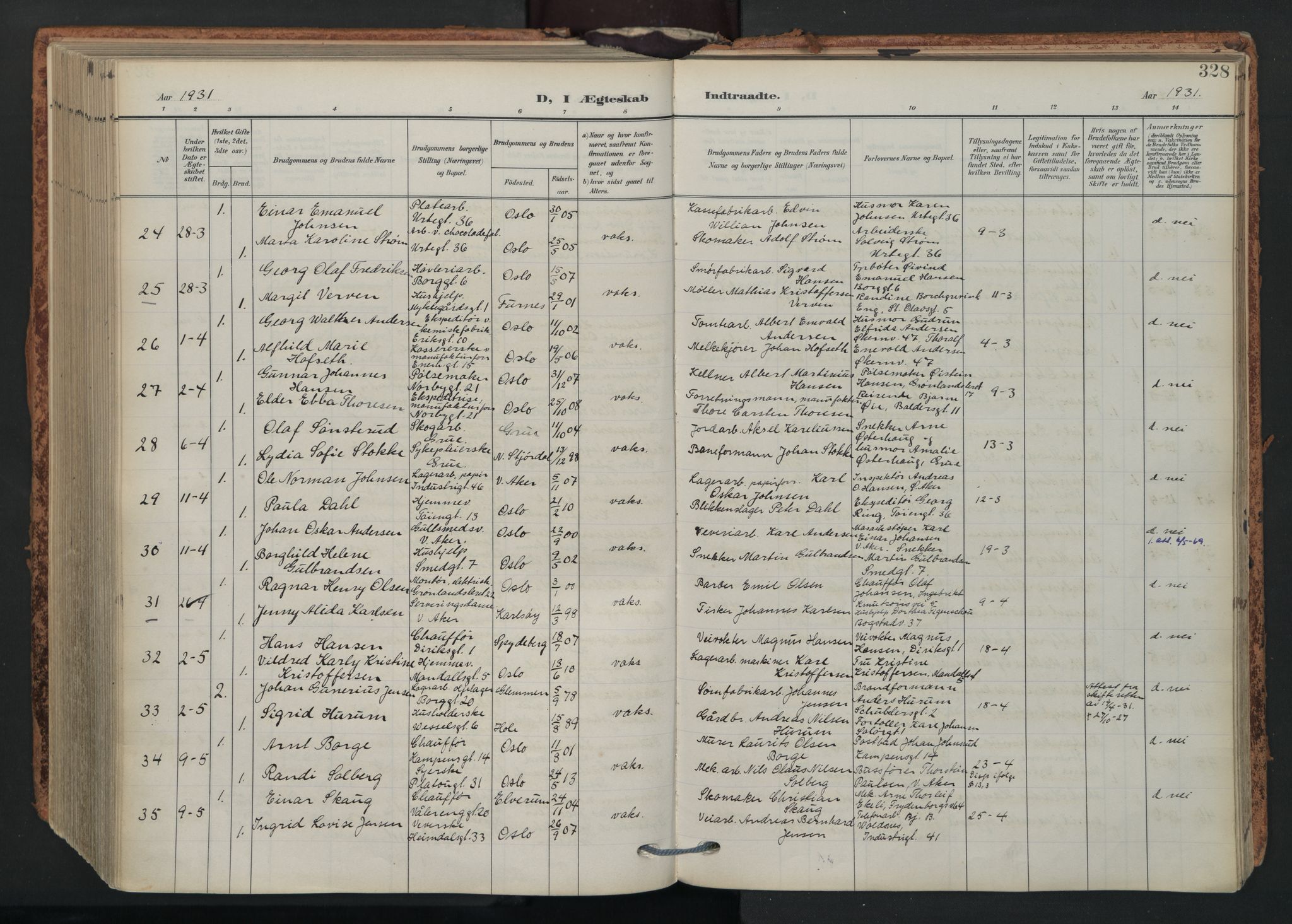 Grønland prestekontor Kirkebøker, SAO/A-10848/F/Fa/L0017: Parish register (official) no. 17, 1906-1934, p. 328
