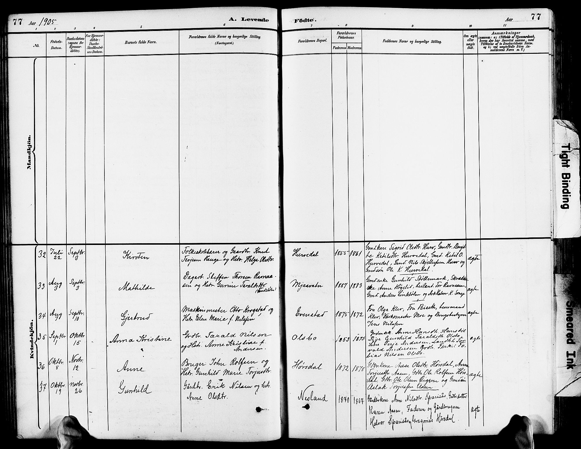 Froland sokneprestkontor, AV/SAK-1111-0013/F/Fb/L0010: Parish register (copy) no. B 10, 1893-1920, p. 77