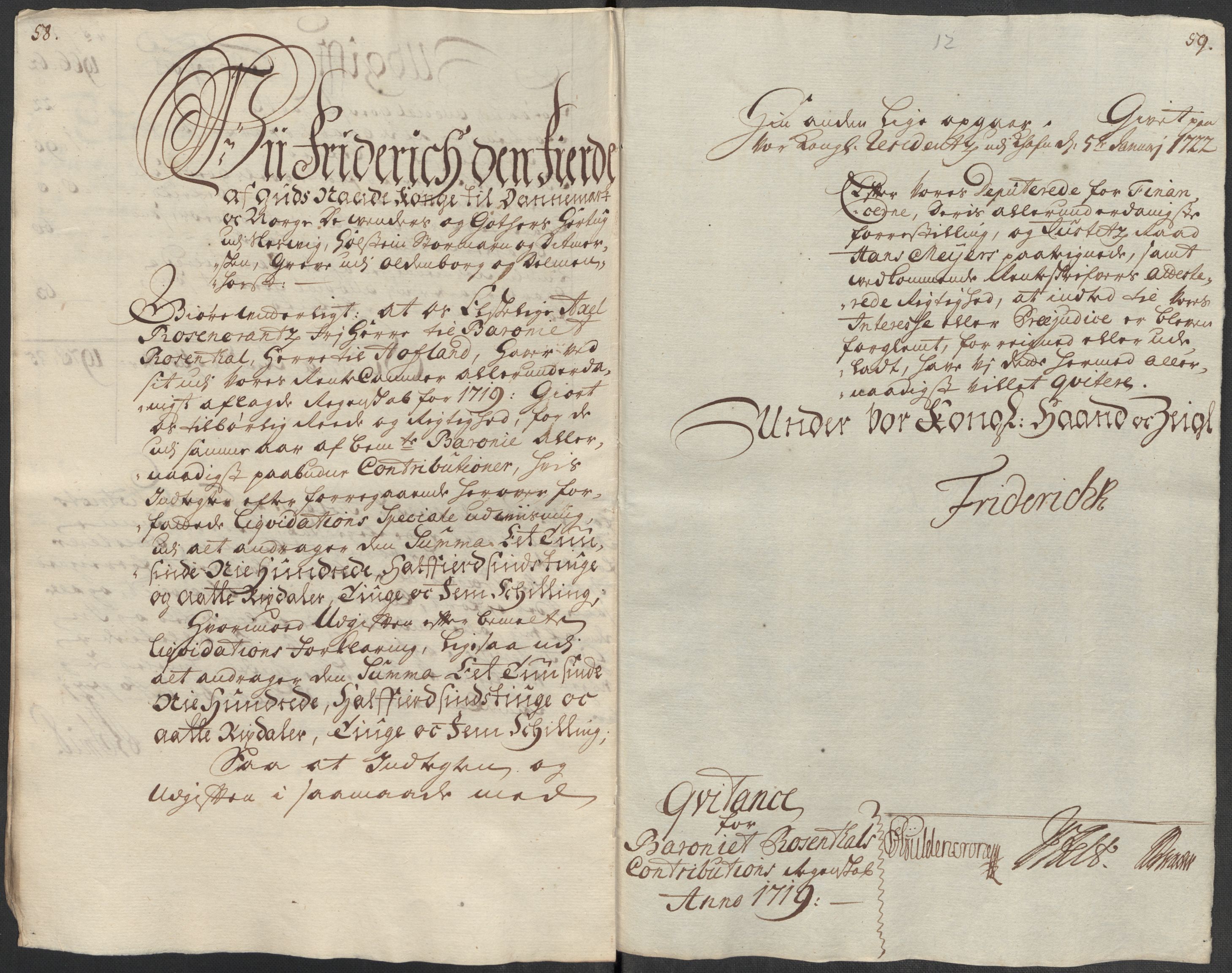 Rentekammeret inntil 1814, Reviderte regnskaper, Fogderegnskap, AV/RA-EA-4092/R49/L3140: Fogderegnskap Rosendal Baroni, 1718-1720, p. 109